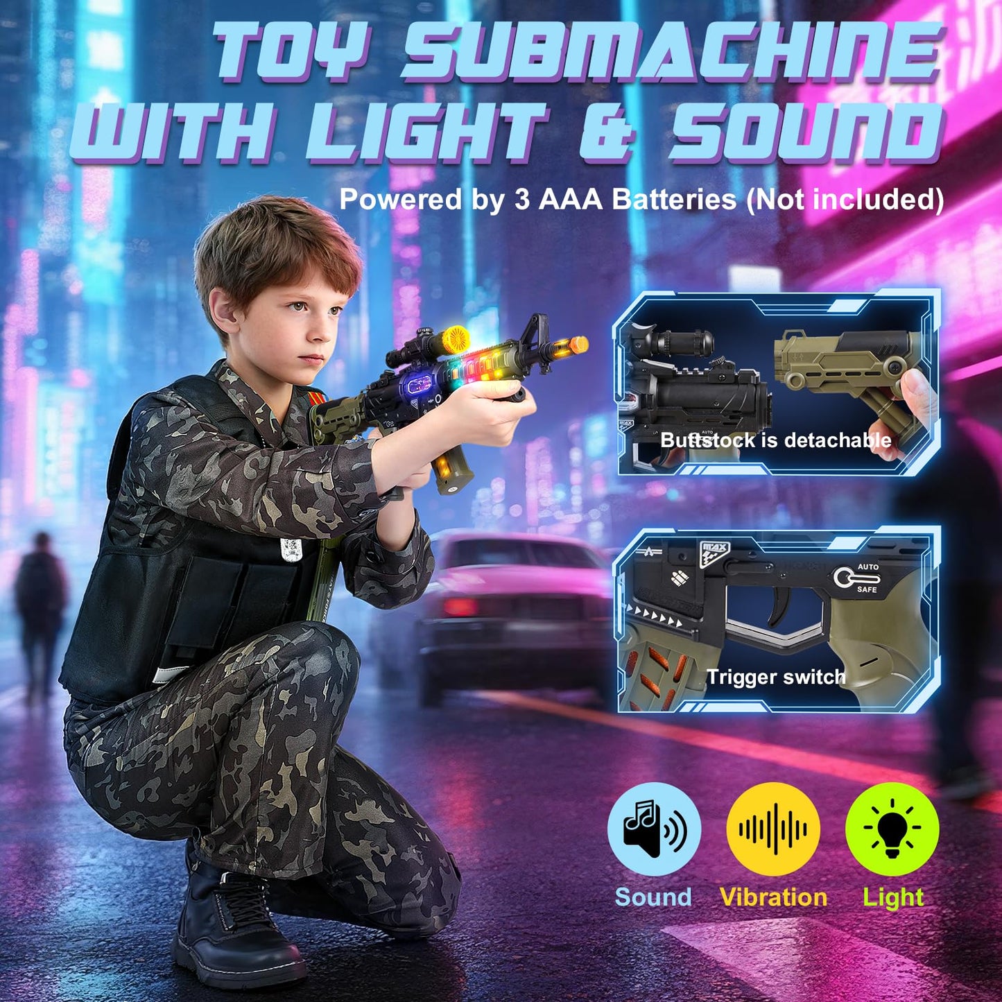 Metemot Kids Army Costume for Boys – 15-Piece Military Dress-Up with Toys