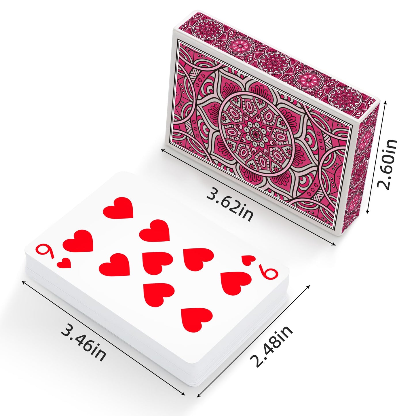 Metsyth Playing Cards 2 Pack – Pink & Purple Poker Size Decks for Go Fish, Pinochle, Bridge