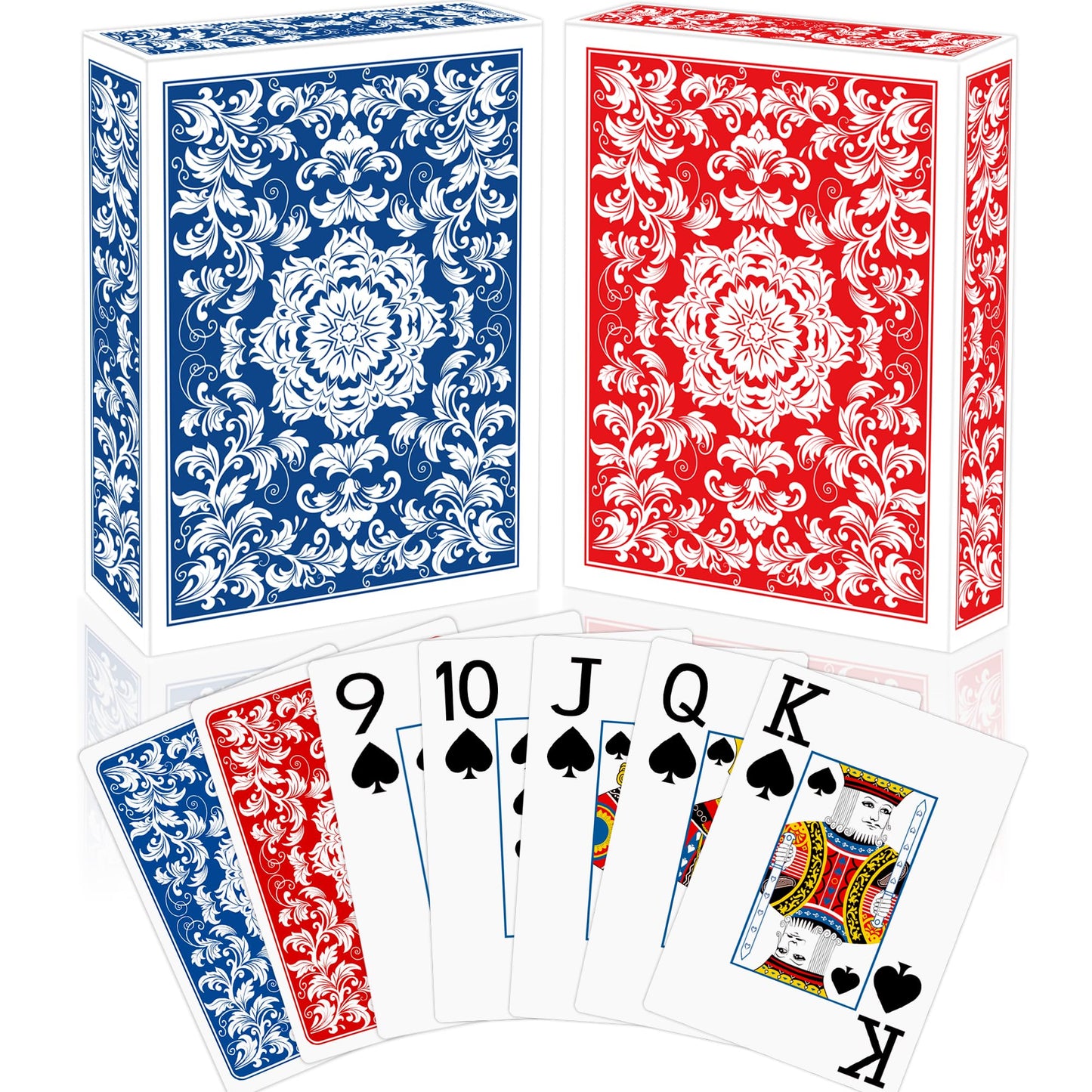 Metsyth Jumbo Large-Print Playing Cards – 2-Pack (Blue & Red)