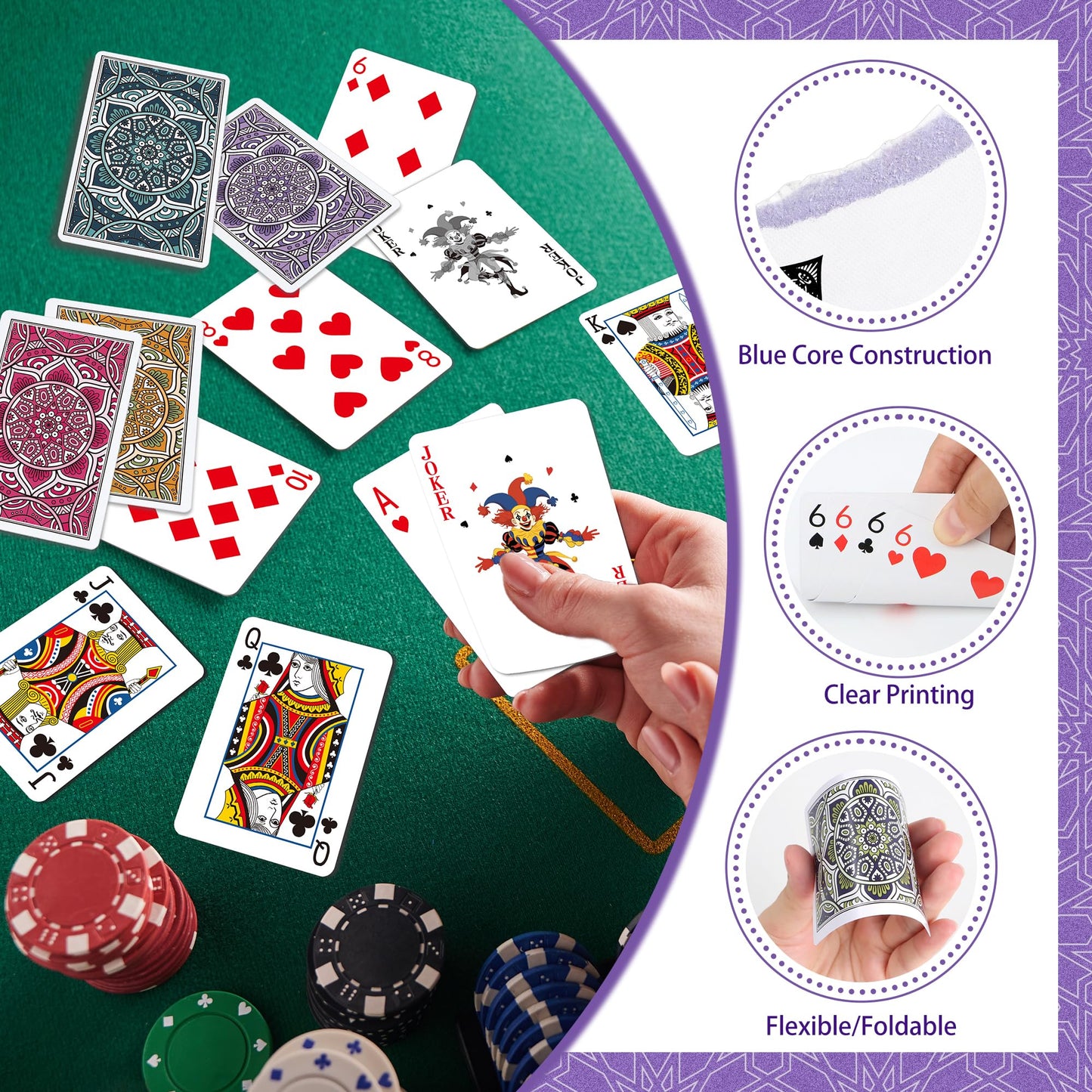 Metsyth Playing Cards 12 Pack – Durable, Colorful Decks for Family Game Night