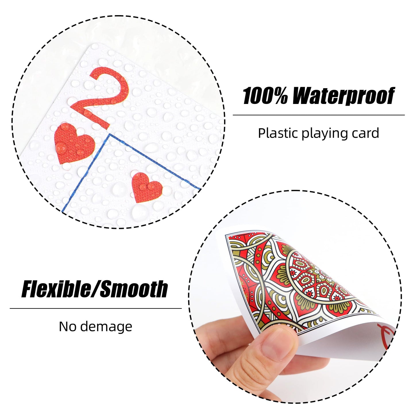 Metsyth 6 Pack Plastic Playing Cards – Waterproof, Jumbo Print, Poker Size, 6 Red Decks