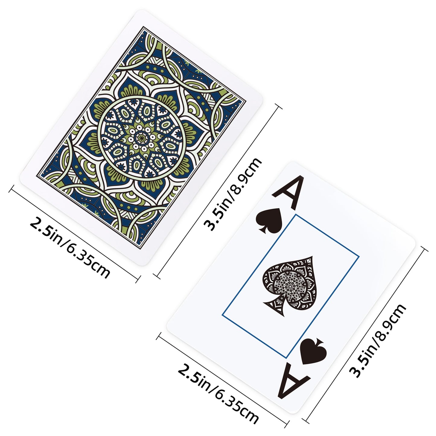 Metsyth 12 Pack Plastic Waterproof Playing Cards – Jumbo Large Print Poker Size (Blue & Red Backs)