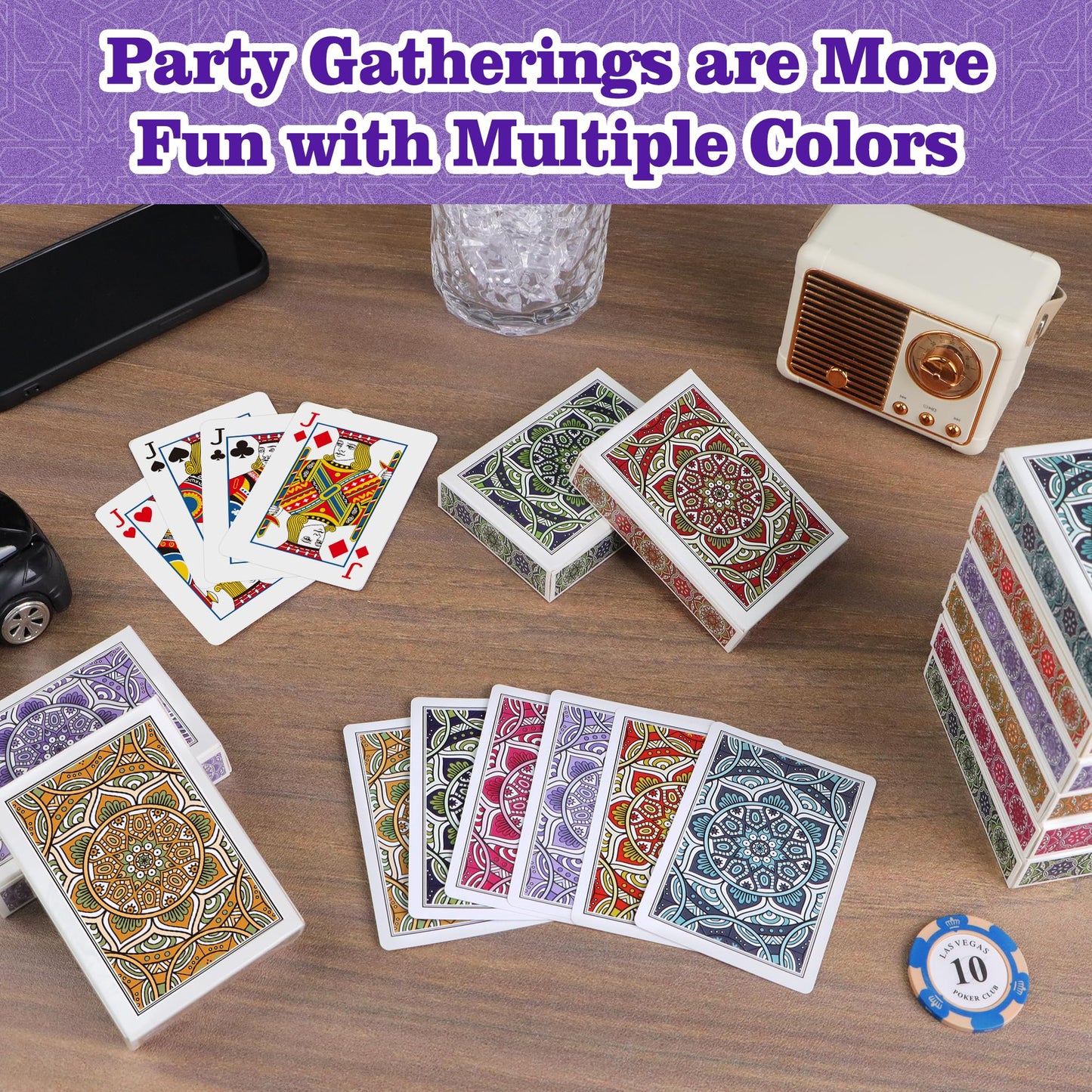 Metsyth Playing Cards 12 Pack – Durable, Colorful Decks for Family Game Night