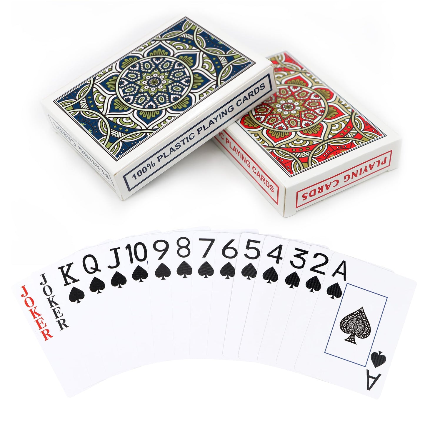 Metsyth Plastic Playing Cards 2 Pack – Waterproof, Jumbo Print Poker Cards for Adults & Seniors