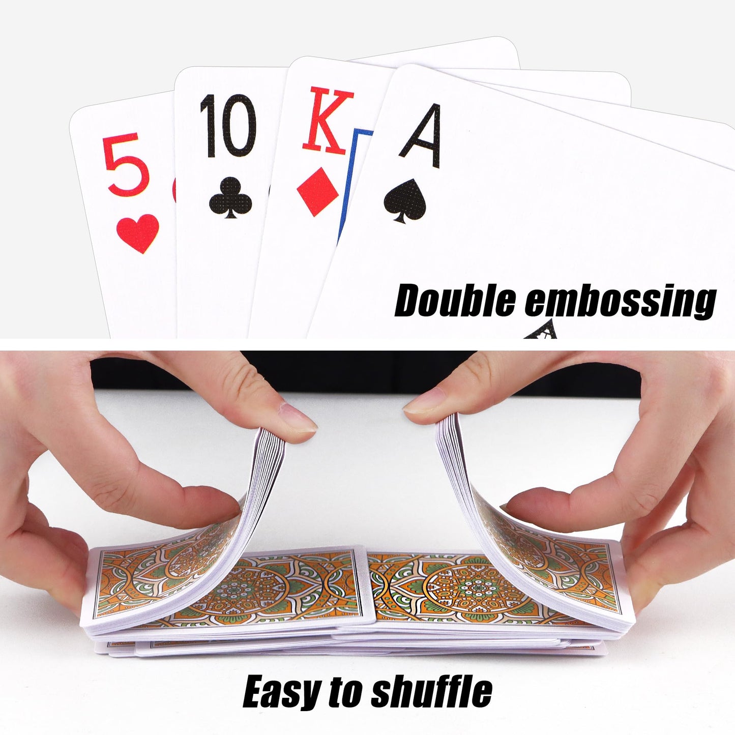 Metsyth Playing Cards 2 Pack – Green & Orange Poker Card Set for Adults