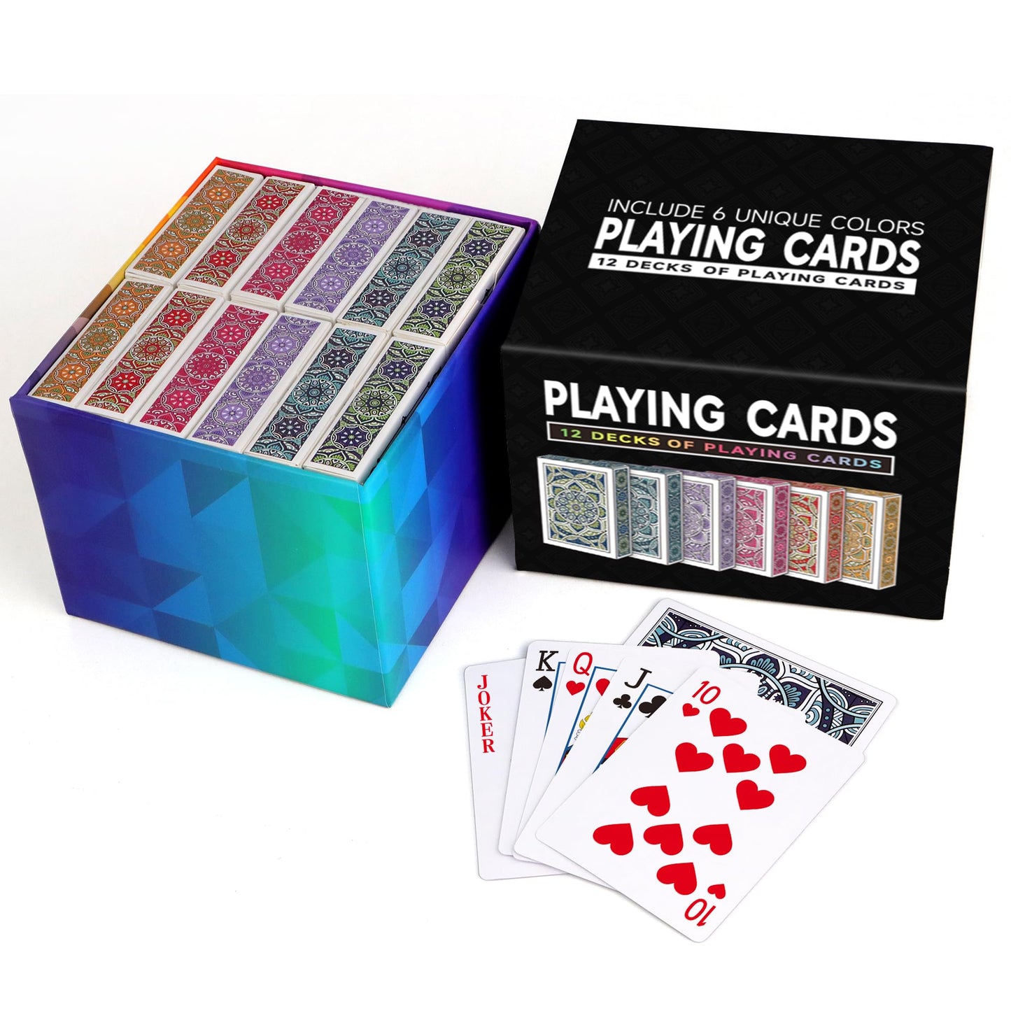 Metsyth Playing Cards 12 Pack – Durable, Colorful Decks for Family Game Night