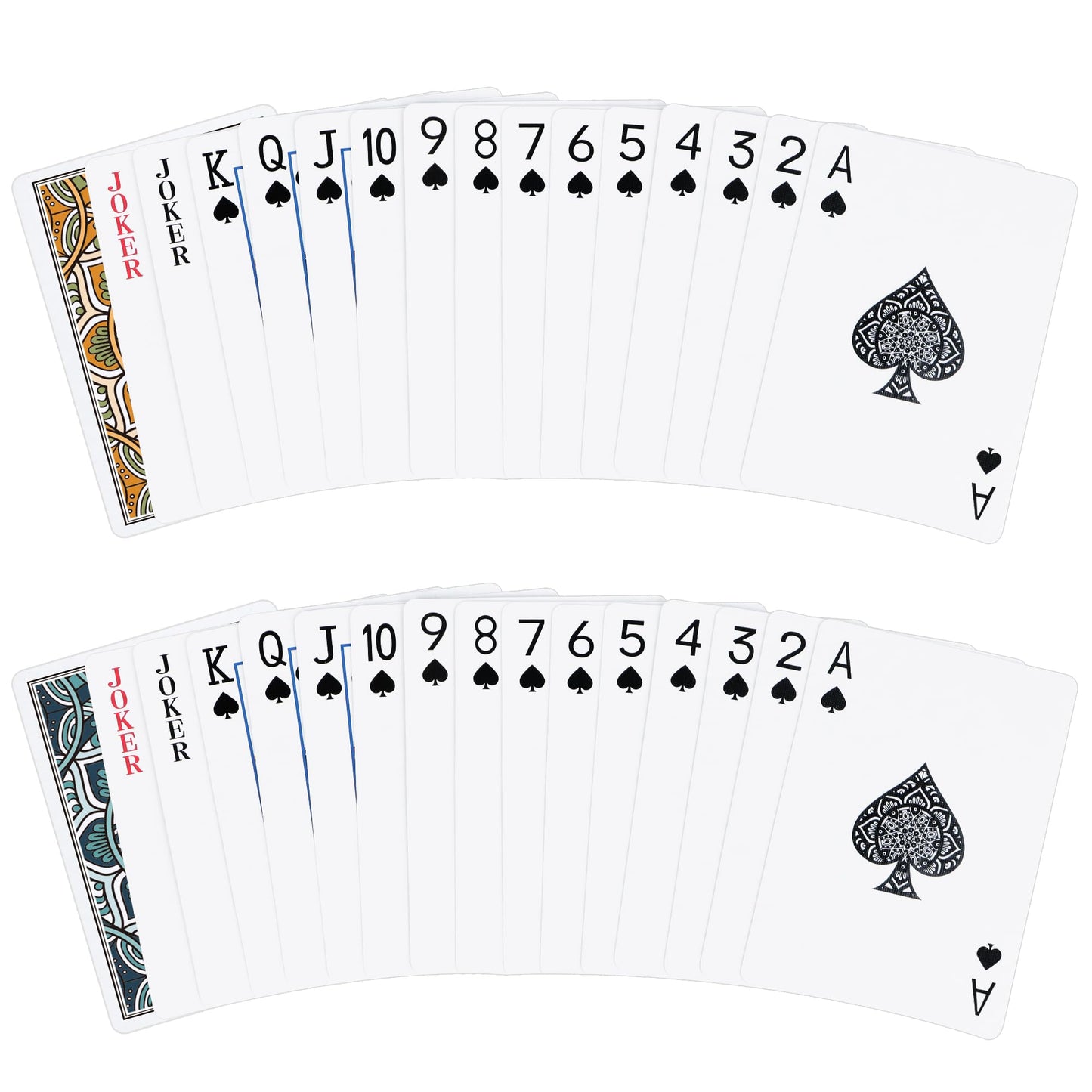 Metsyth Playing Cards 2 Pack – Green & Orange Poker Card Set for Adults