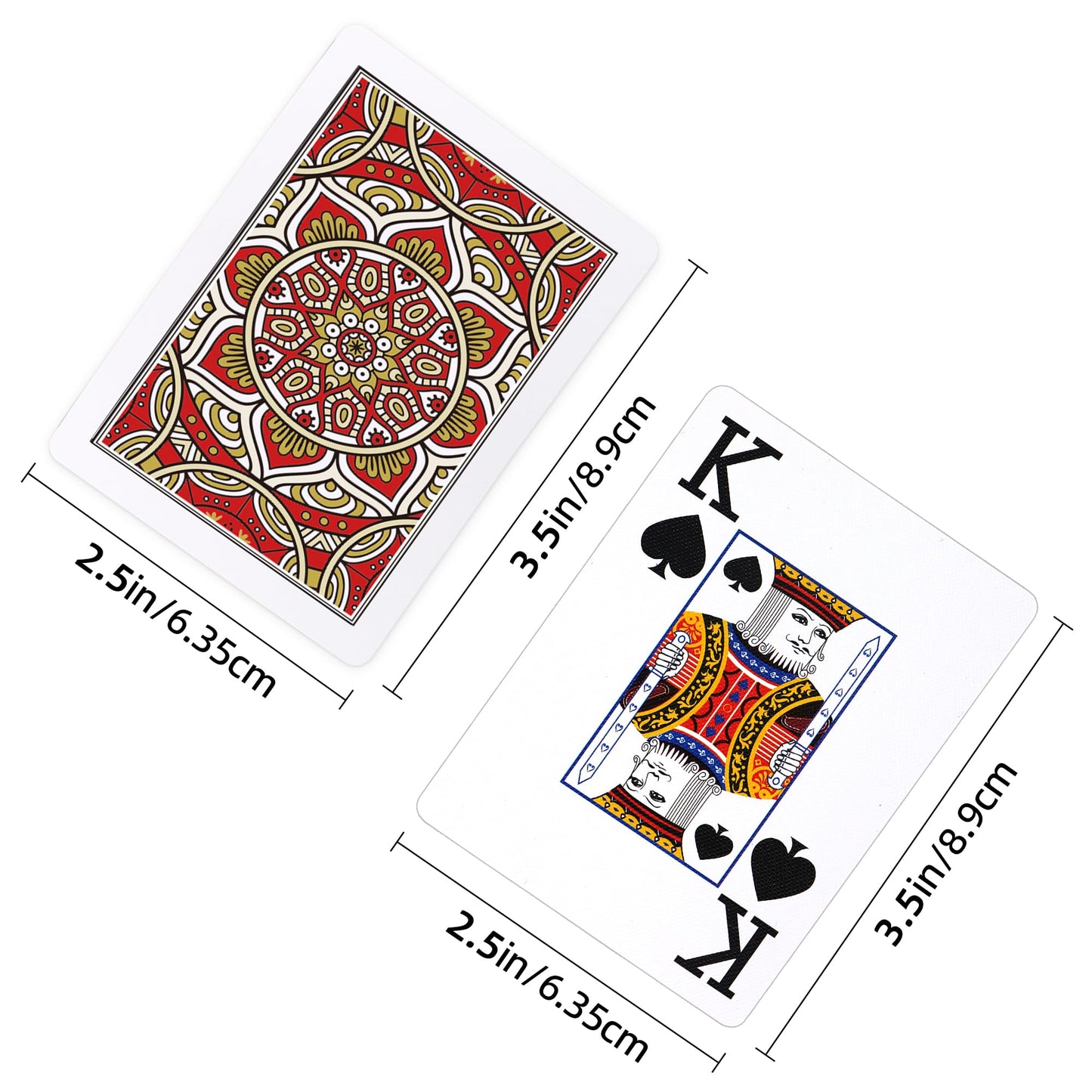 Metsyth 6 Pack Plastic Playing Cards – Waterproof, Jumbo Print, Poker Size, 6 Red Decks