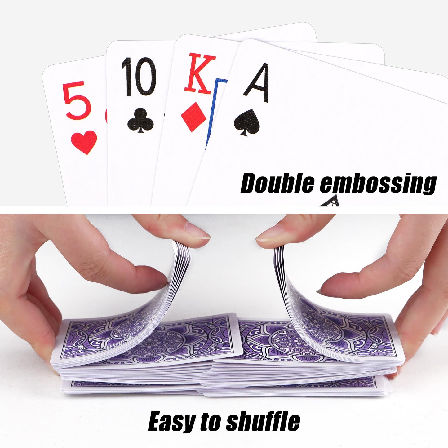 Metsyth Playing Cards 2 Pack – Pink & Purple Poker Size Decks for Go Fish, Pinochle, Bridge