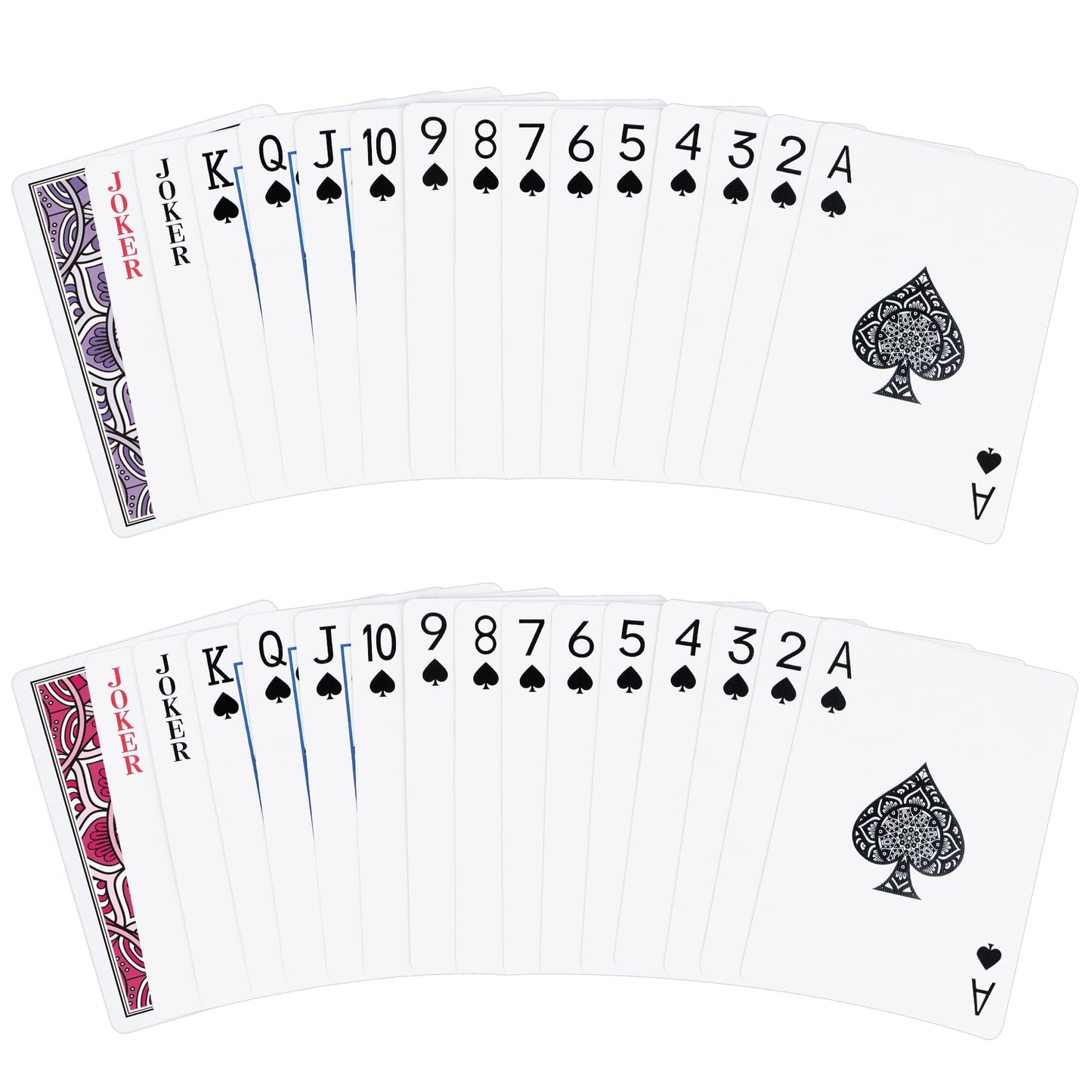Metsyth Playing Cards 2 Pack – Pink & Purple Poker Size Decks for Go Fish, Pinochle, Bridge