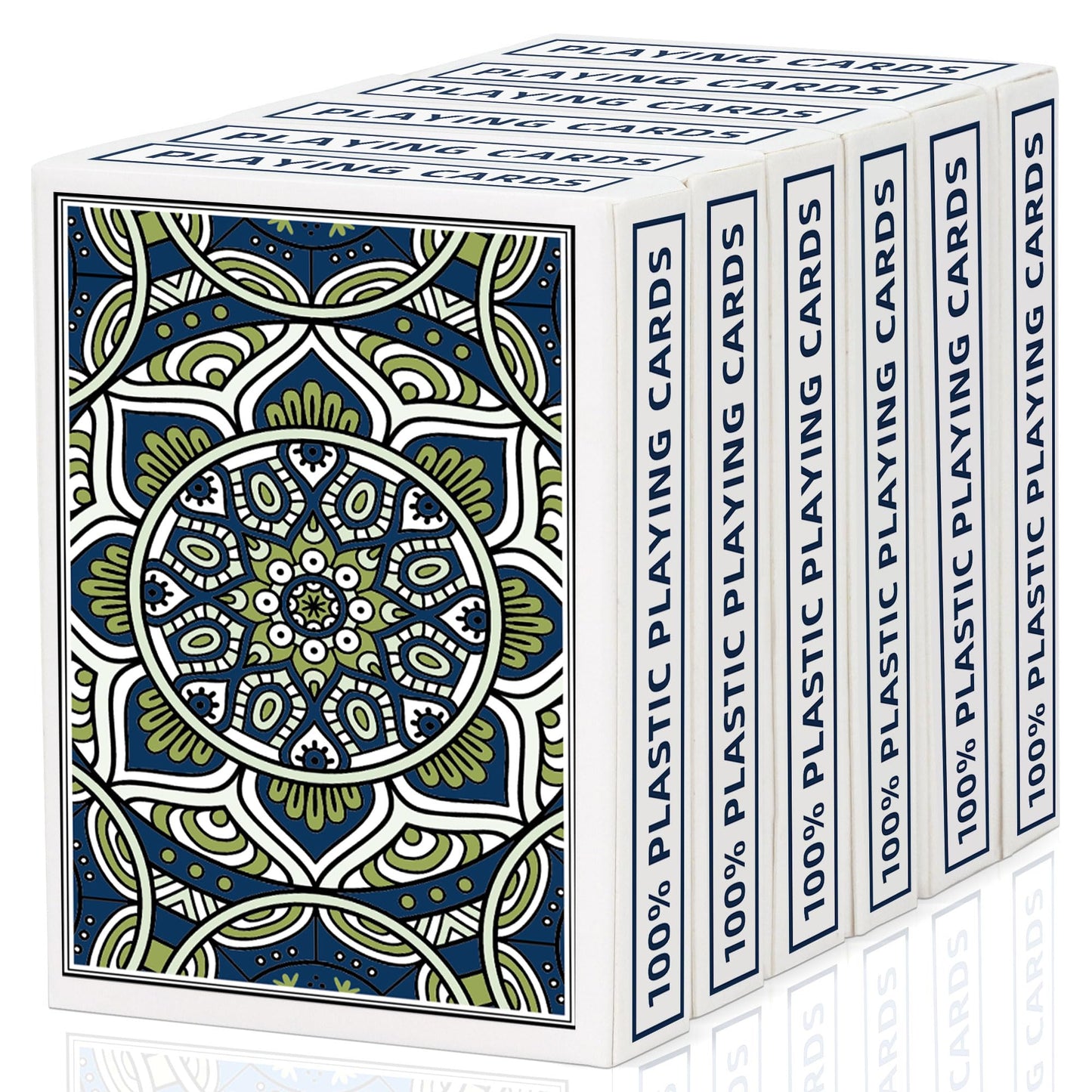 Metsyth Waterproof Plastic Playing Cards – 6-Deck Blue, Jumbo Large Print, Poker Size