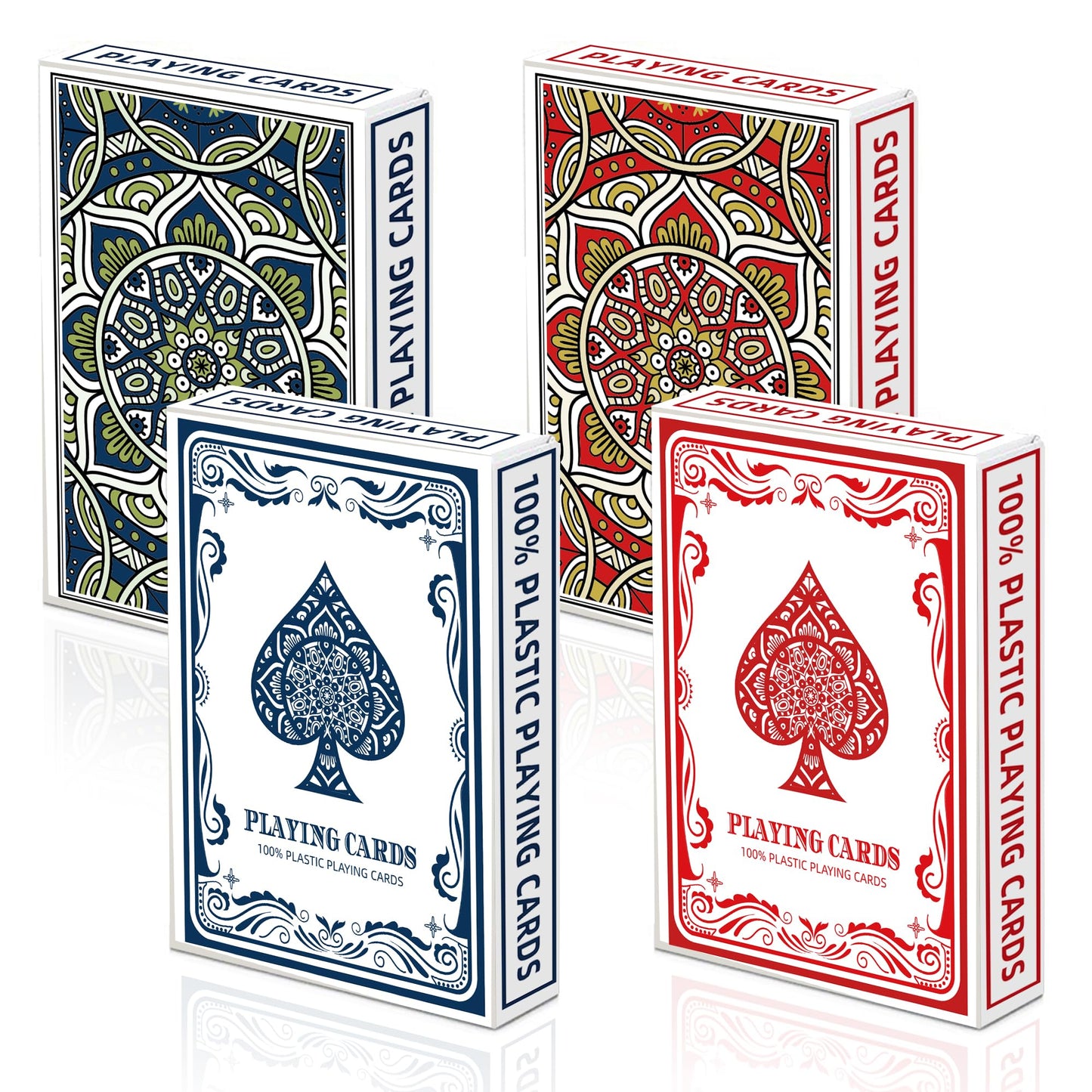 Metsyth Plastic Playing Cards 2 Pack – Waterproof, Jumbo Print Poker Cards for Adults & Seniors