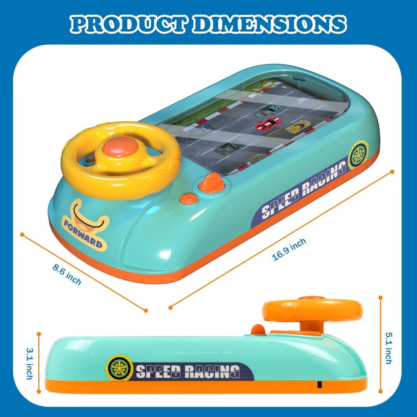 Meuytrg Car Racing Adventure Toy with Steering Wheel – Musical Driving Fun for Ages 3+