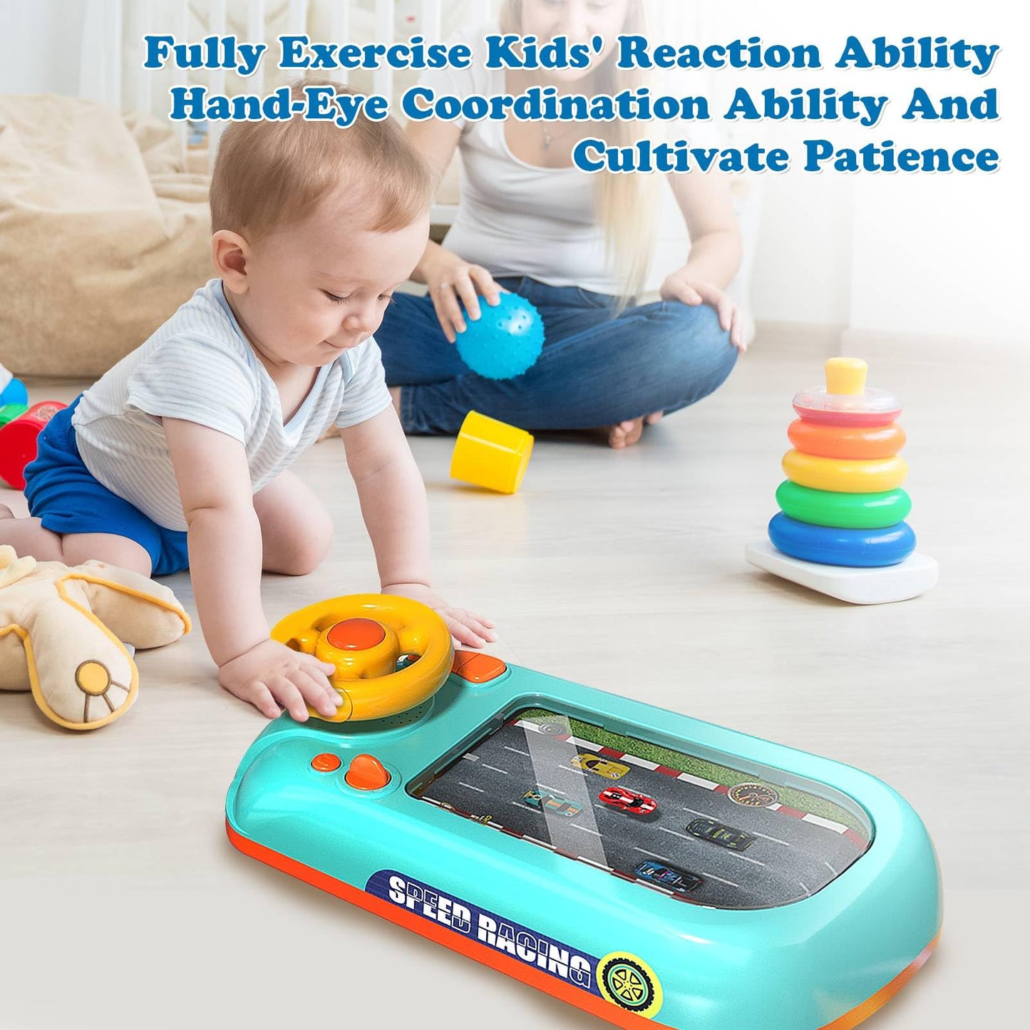 Meuytrg Car Racing Adventure Toy with Steering Wheel – Musical Driving Fun for Ages 3+