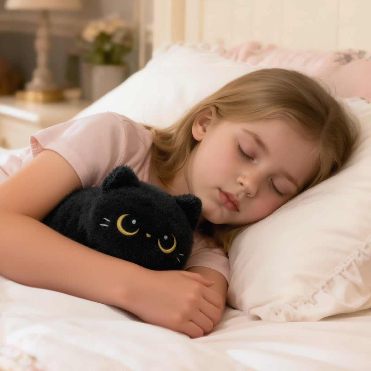 Mewaii Black Cat Plush — 8-Inch Soft Plush Toy, Cuddle Pillow, Anime Plushie Gift