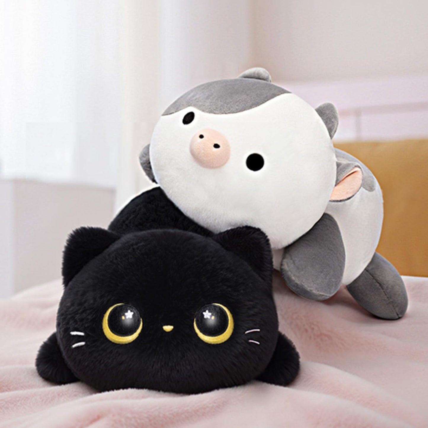 Mewaii Cute Black Cat Plush Pillow – 13-Inch Kawaii Cat Stuffed Toy