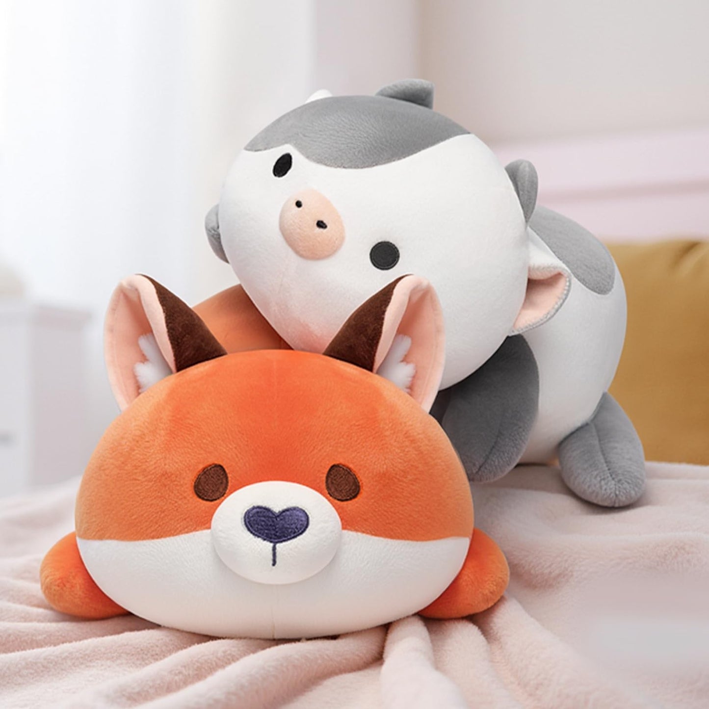 Mewaii Cute Fox Plush Pillow | 13-Inch Red Fox Stuffed Animal, Kawaii Comfort