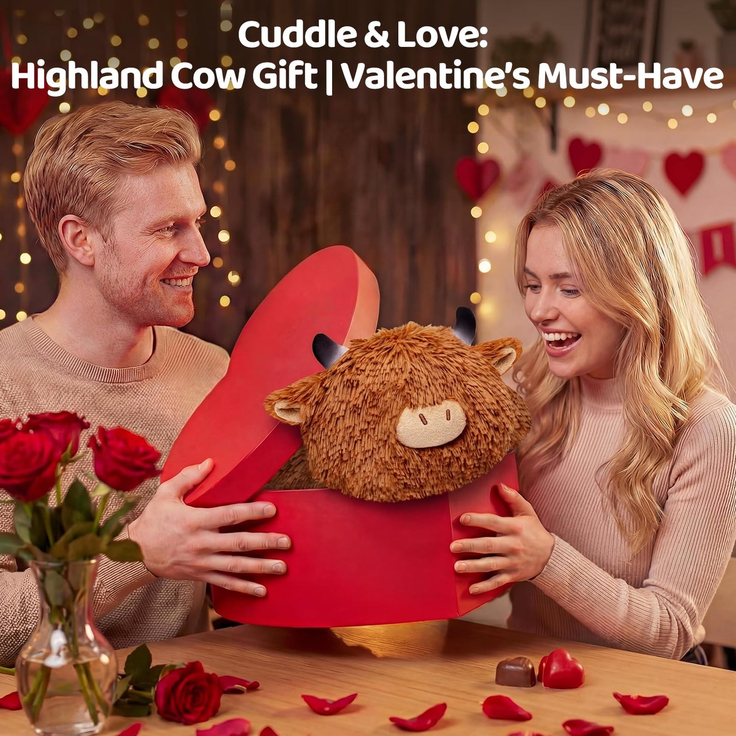 Mewaii Highland Cow Weighted Plush – 23in, 4 lb | Mom's Choice Award Winner