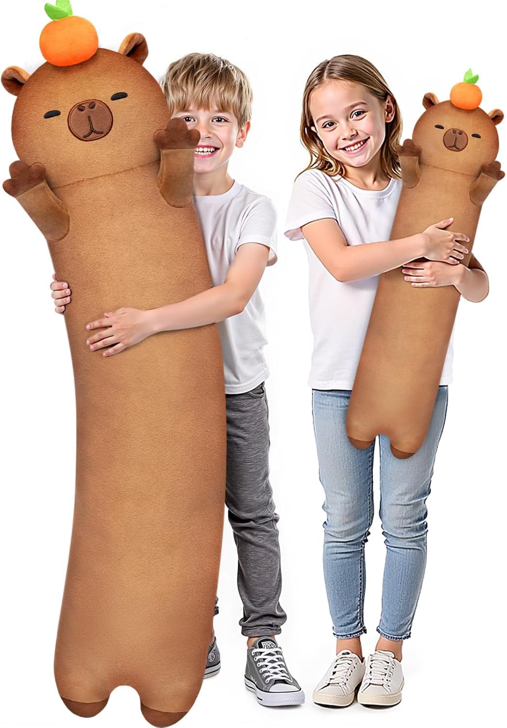 Mewaii Long Capybara Plush – 5 Sizes, Giant 44” Body Pillow, Kawaii Capybara Stuffed Animal