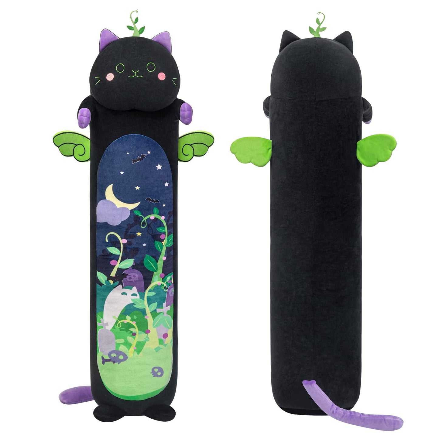 Mewaii Long Cat Plush - 5 Sizes, 120% Extra Filling, Giant Black Cat Body Pillow