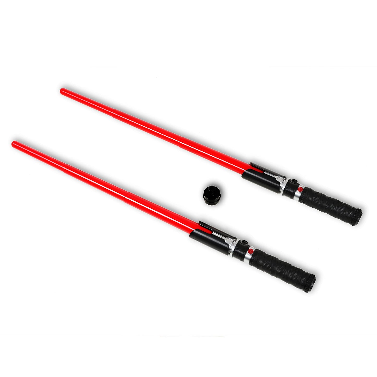 MewduMewdu Light Up Saber Toy – Double-Bladed Red LED Retractable with Sound (2 Pack)