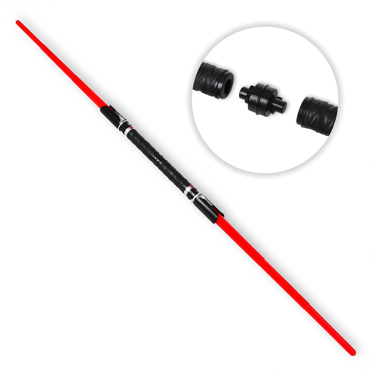 MewduMewdu Light Up Saber Toy – Double-Bladed Red LED Retractable with Sound (2 Pack)