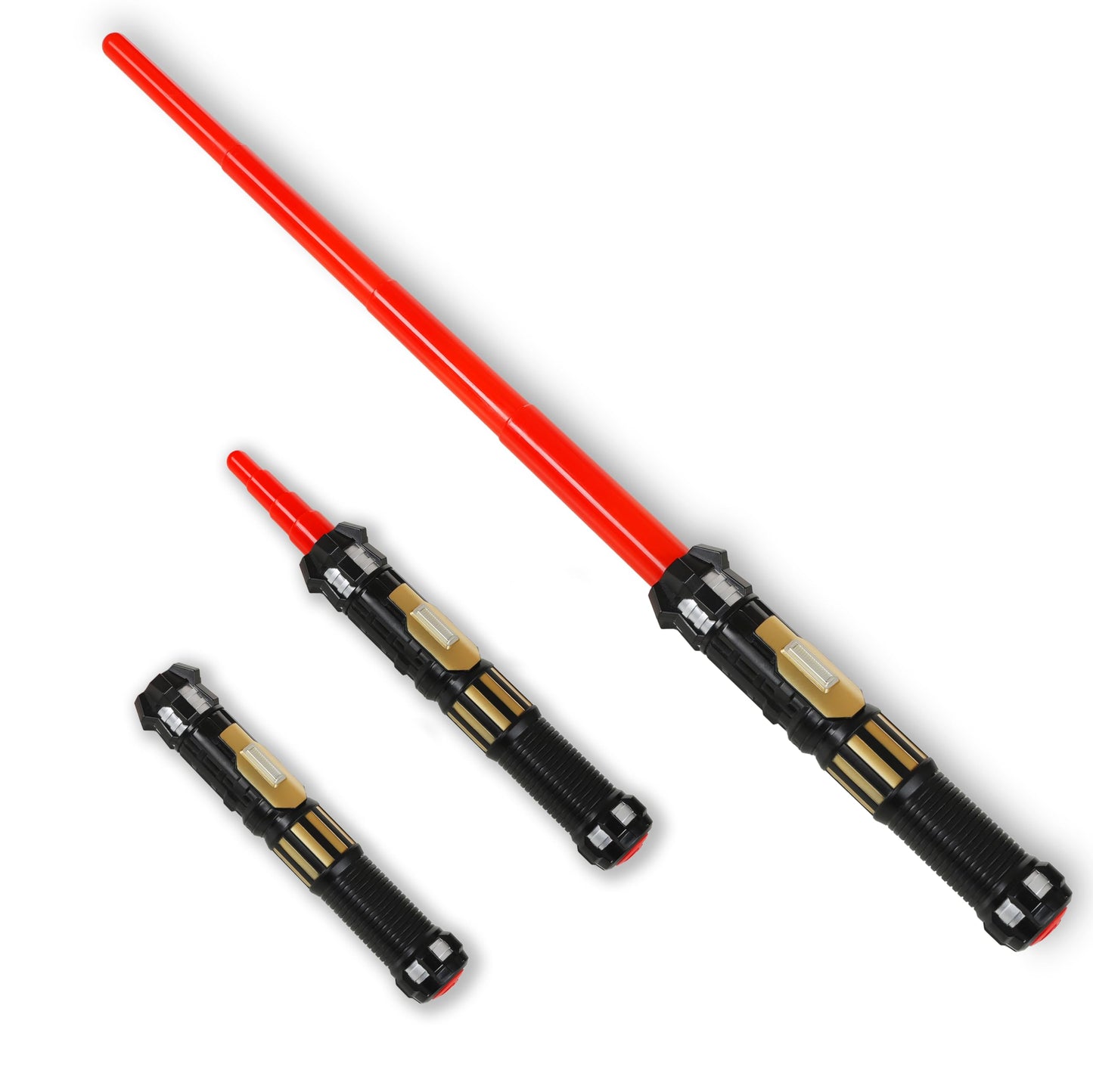 MewduMewdu Light Up Saber Toy — Fully Retracted LED Sword with FX Sound (Red)