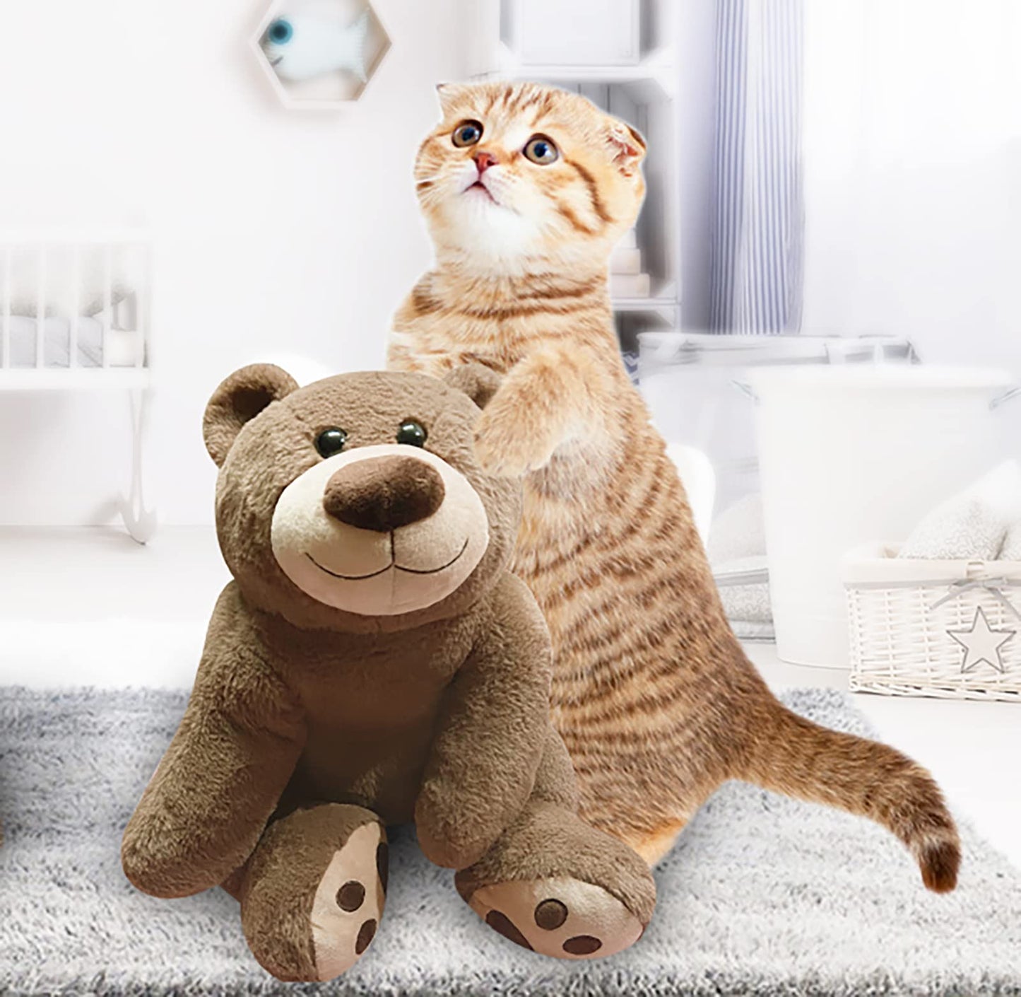 Mewkou 24-Inch Weighted Bear — Full-Body Hug Plush, 3.5 lb Weighted Toy & Pillow