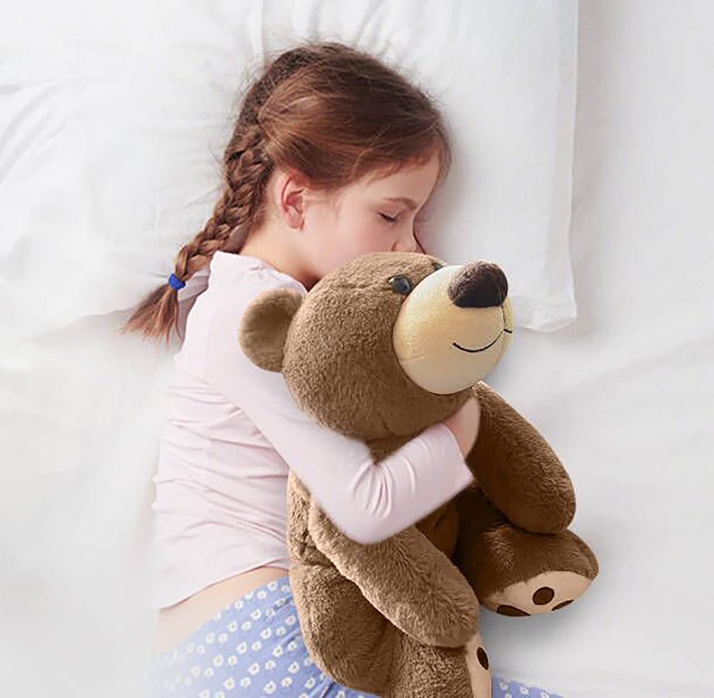Mewkou 24-Inch Weighted Bear — Full-Body Hug Plush, 3.5 lb Weighted Toy & Pillow