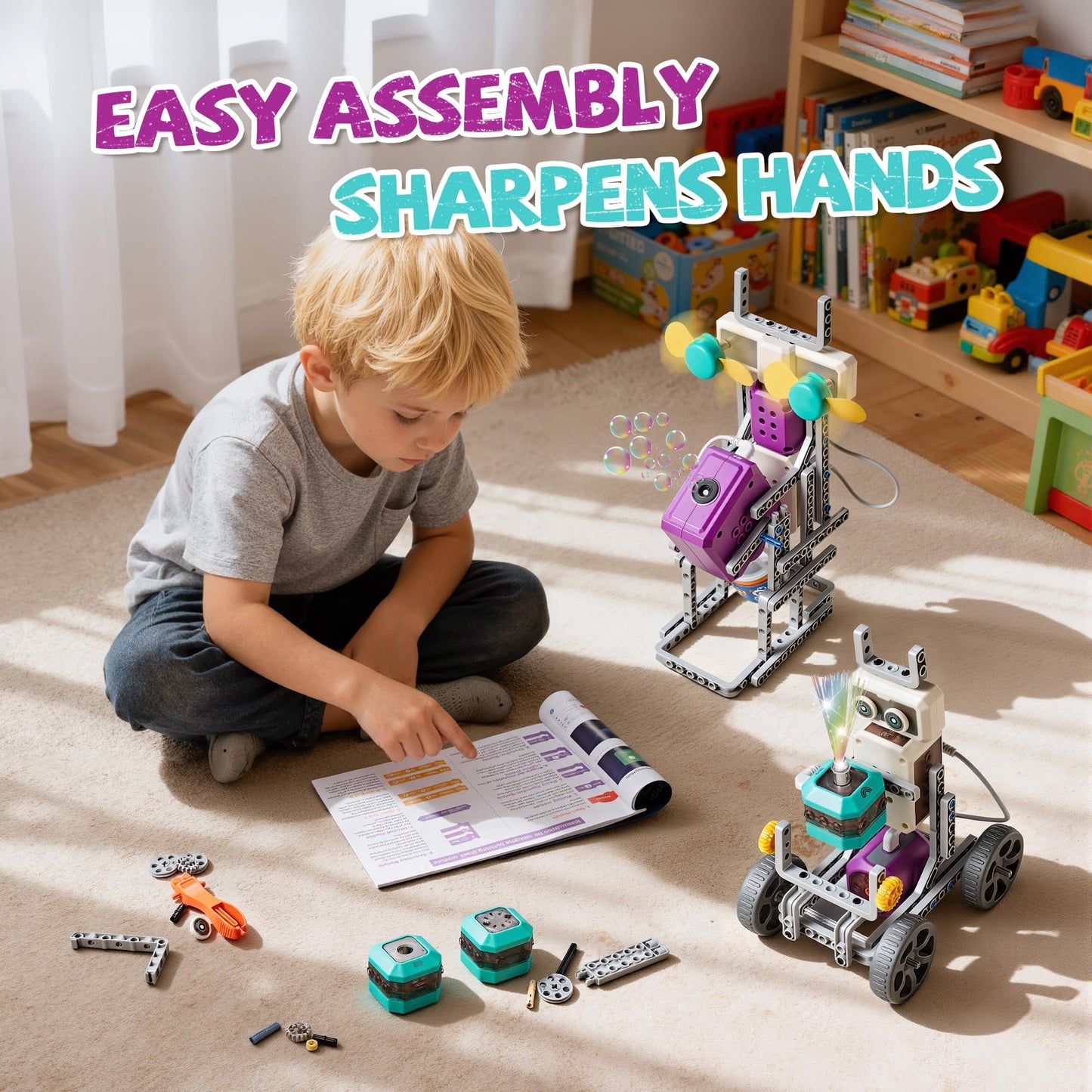 MEWOCHEE 24-in-1 STEM Circuit Robotics Kit for Kids 8-12 | Hands-on Learning Toy, BPA-free ABS Plastic