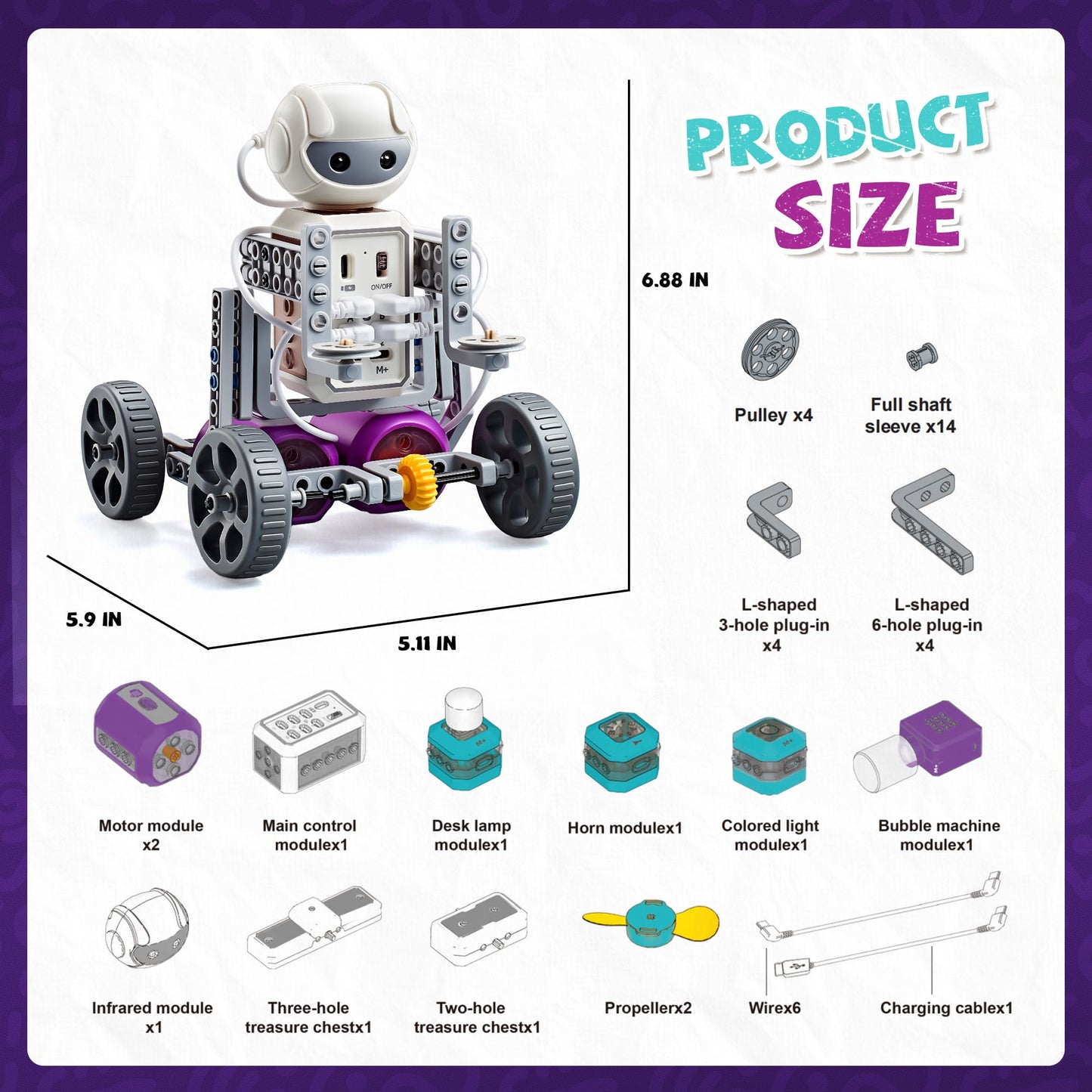 MEWOCHEE 24-in-1 STEM Circuit Robotics Kit for Kids 8-12 | Hands-on Learning Toy, BPA-free ABS Plastic