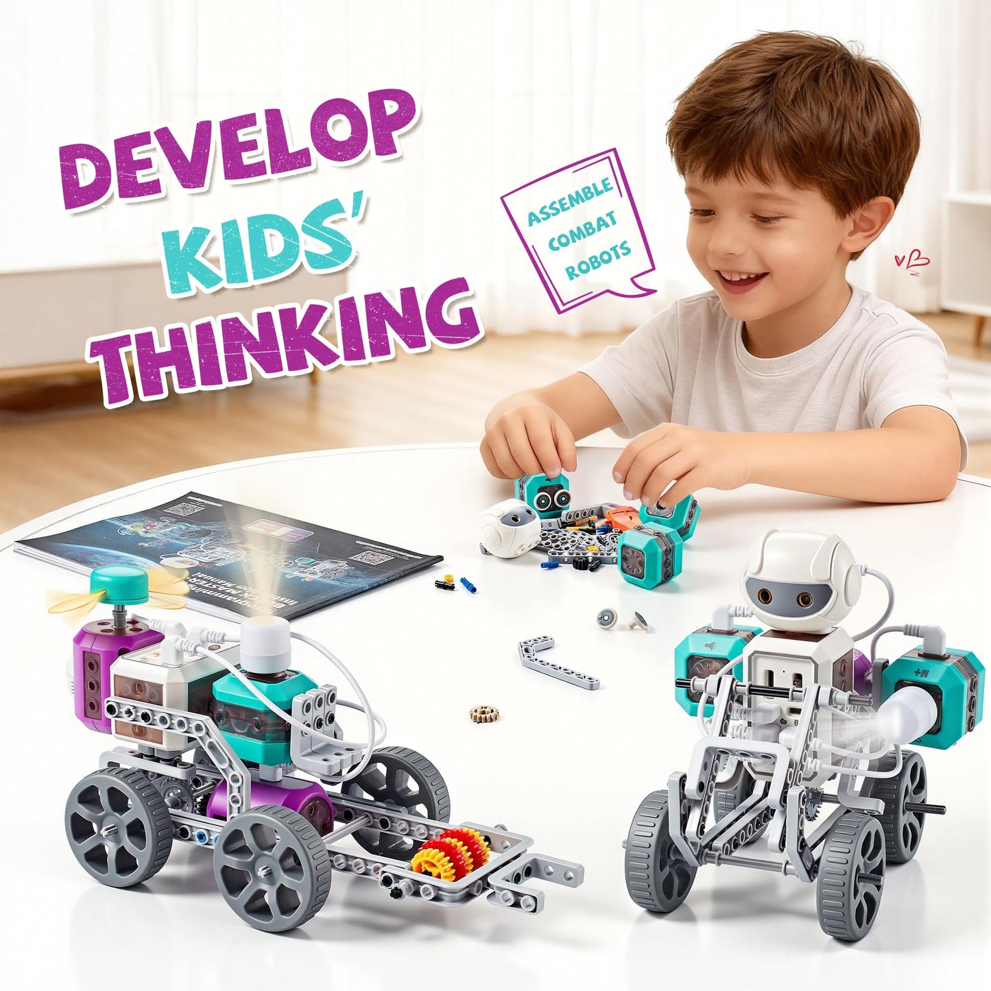MEWOCHEE 24-in-1 STEM Circuit Robotics Kit for Kids 8-12 | Hands-on Learning Toy, BPA-free ABS Plastic