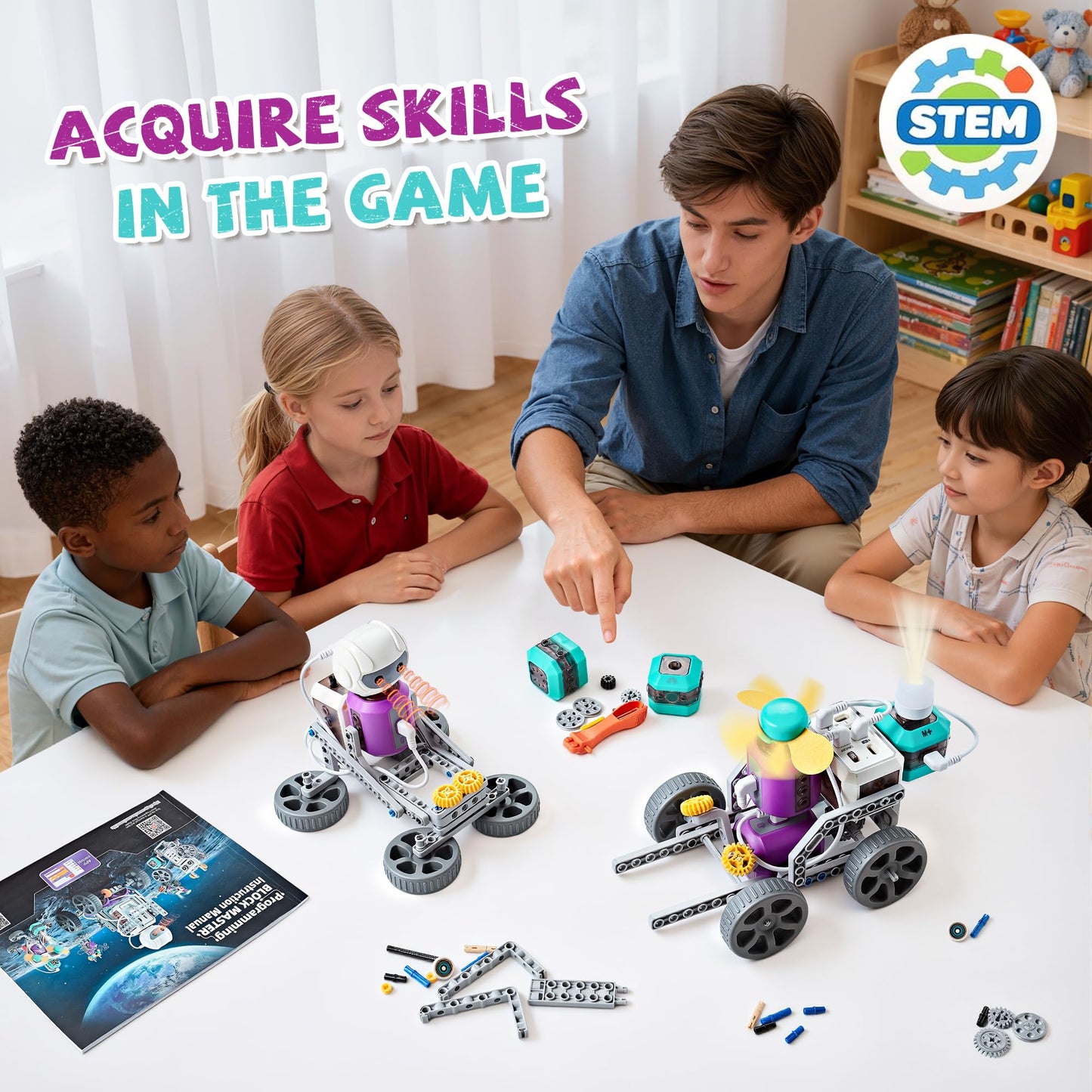 MEWOCHEE 24-in-1 STEM Circuit Robotics Kit for Kids 8-12 | Hands-on Learning Toy, BPA-free ABS Plastic