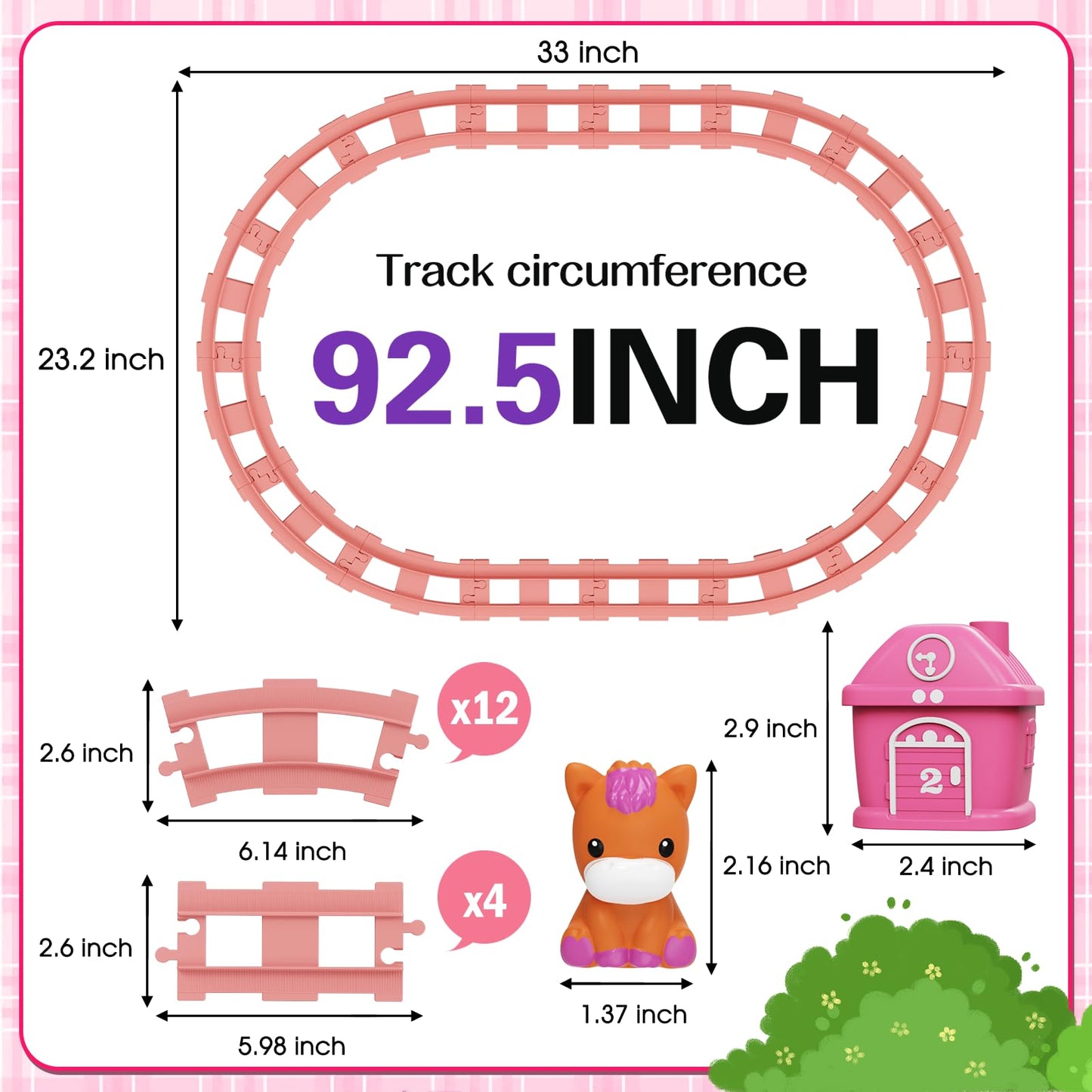 Train Set Toy for Toddlers – Meytccve Montessori Learning & Sorting (Pink)