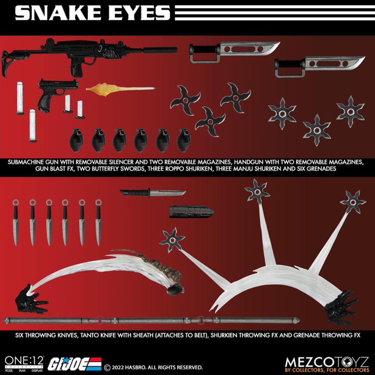 Mezco Toyz G.I. Joe Snake Eyes One:12 Collective Deluxe Edition | Stealth Ninja-Commando Figure