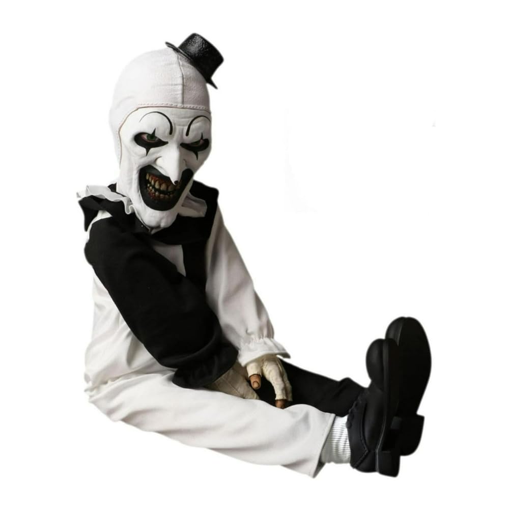 Mezco Terrifier Art the Clown Roto Plush – 18-Inch Collectible Doll in Black & White Costume