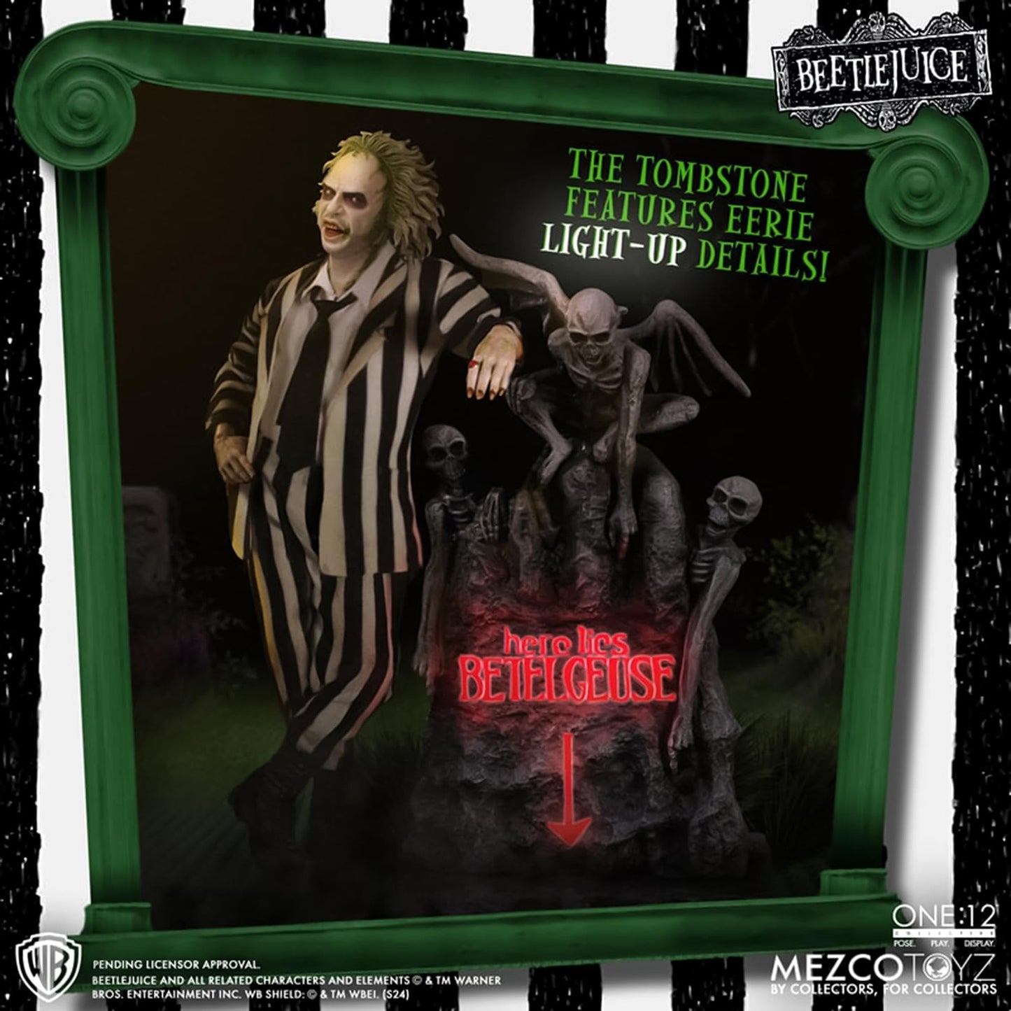 Mezco Toyz One:12 Beetlejuice Deluxe Edition Figure – 1/12 Scale Collectible