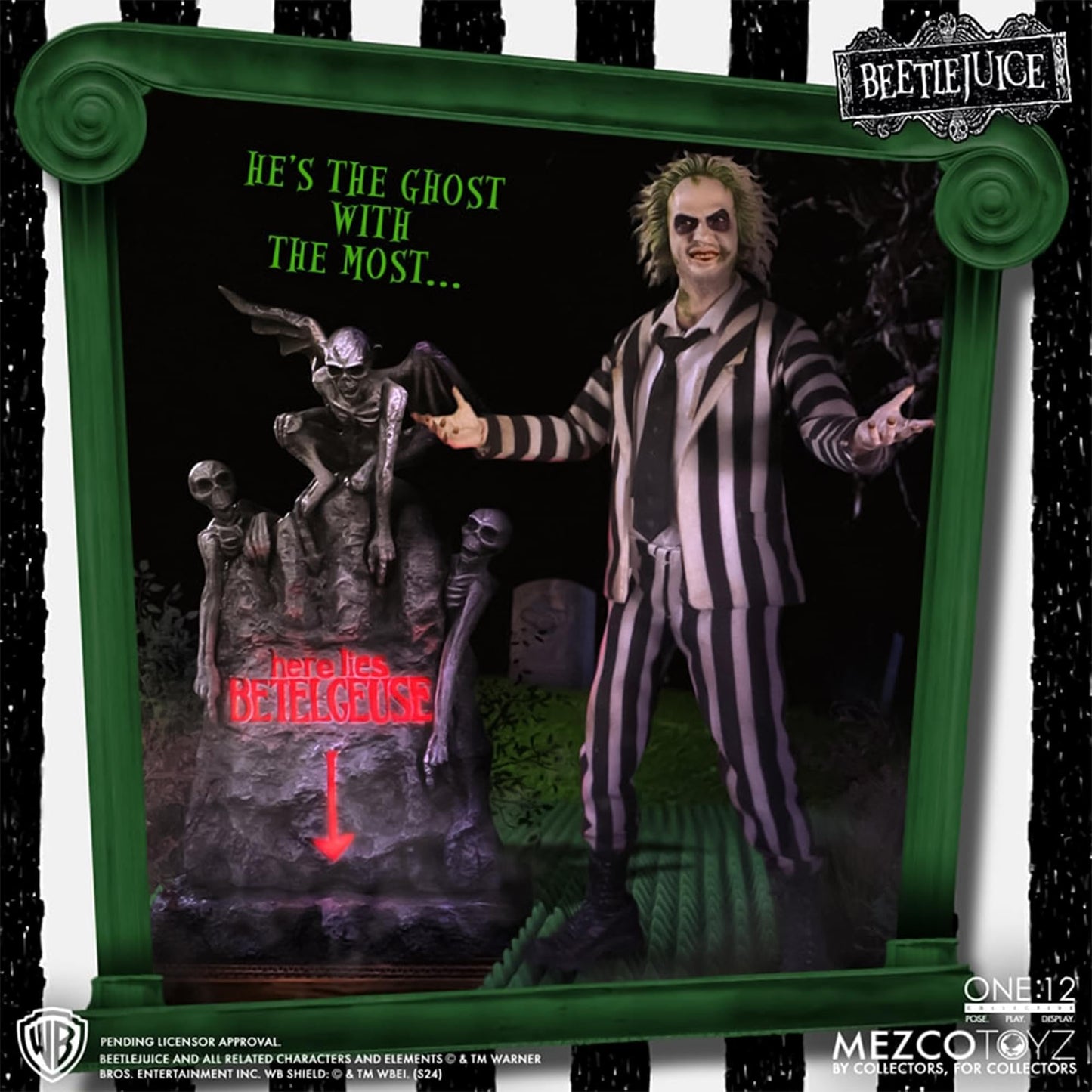 Mezco Toyz One:12 Beetlejuice Deluxe Edition Figure – 1/12 Scale Collectible