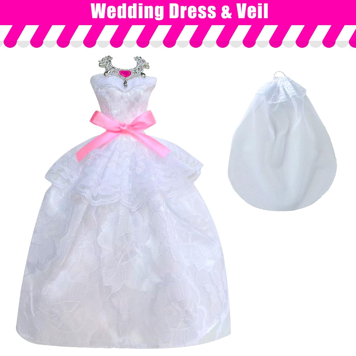 MEZHIFA 35-Piece Doll Clothes Set for 11.5-Inch Dolls | Random Dresses & Accessories