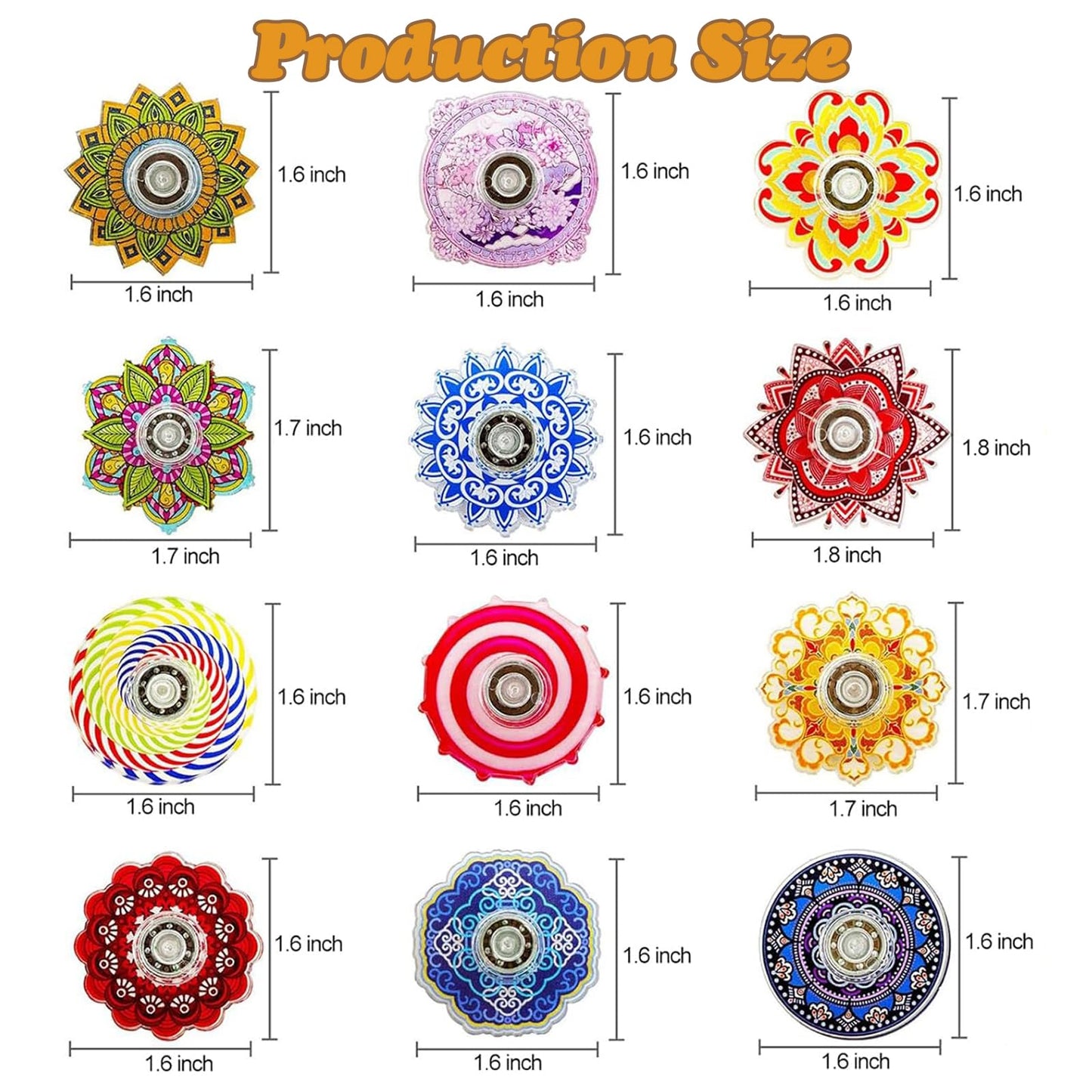 MEZHOBBY 40 Pack Mini Fidget Spinner Toys – Bohemian Patterns, Smooth Spin, Desk & Classroom Prizes