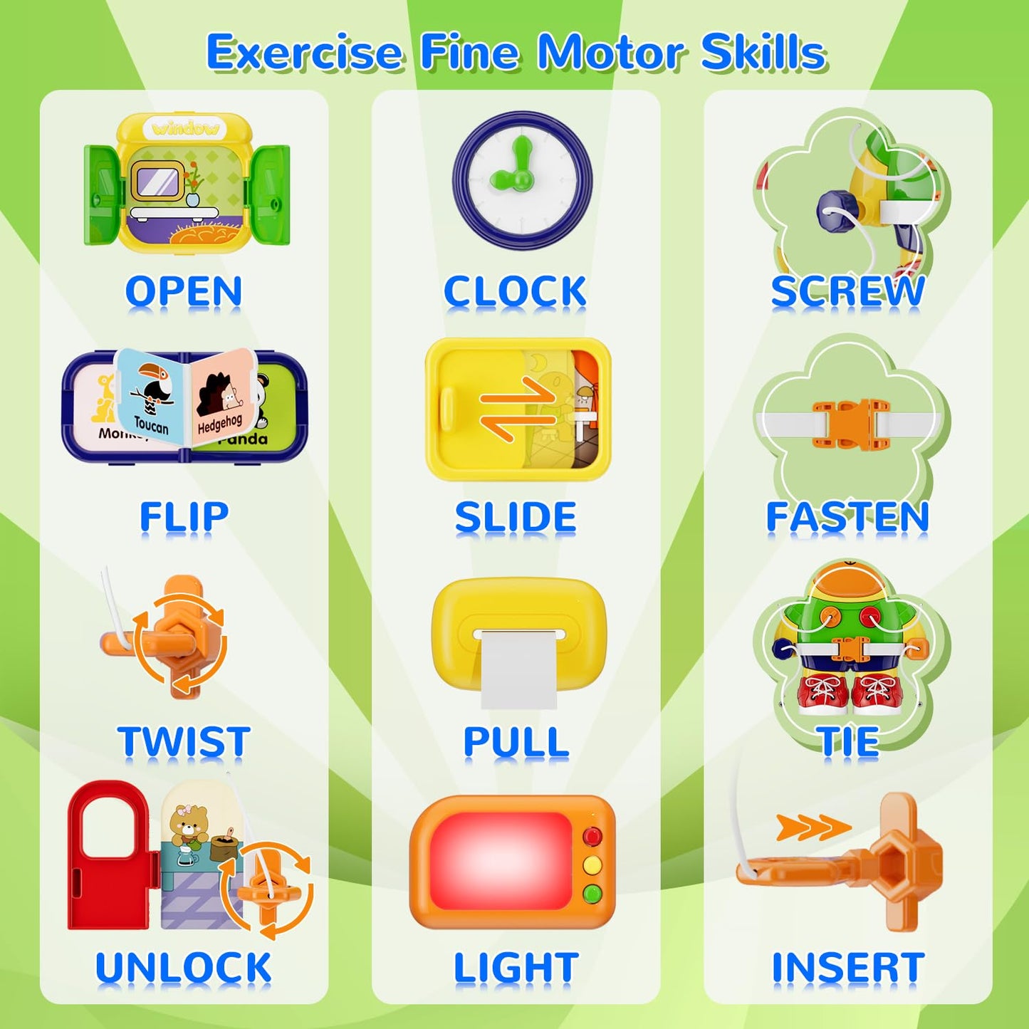MFEESYOB Montessori Busy Board with Music for Toddlers 12-18 Months | 1-3 Year Gift