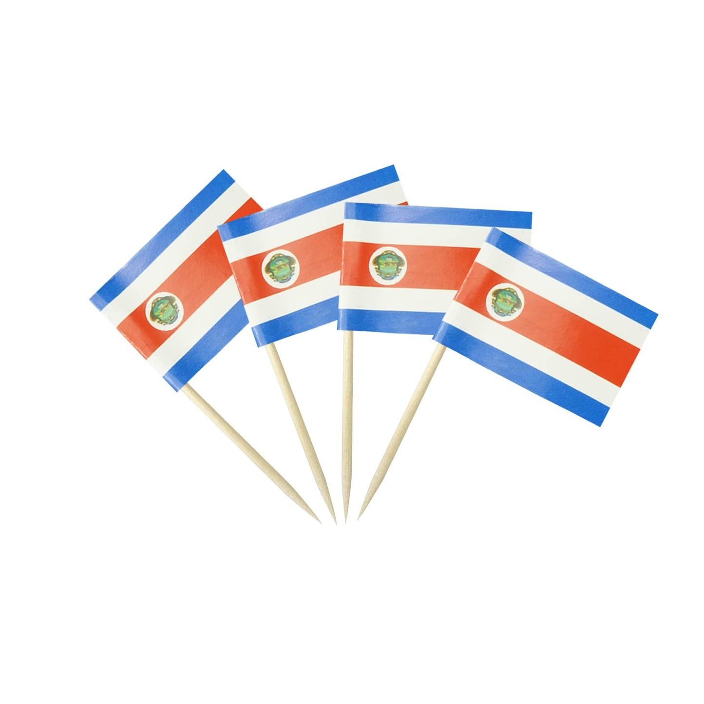mflagperft Costa Rica Flag Toothpick Flags - Mini Costa Rican Food Picks (100 Pack)
