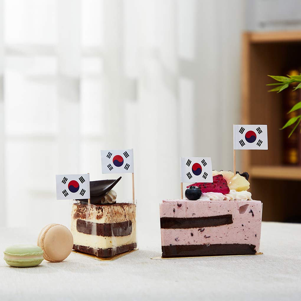 mflagperft South Korea Flag Toothpick Flags – Mini Food Picks for Cupcakes, Cocktails & Parties (100 Pack)