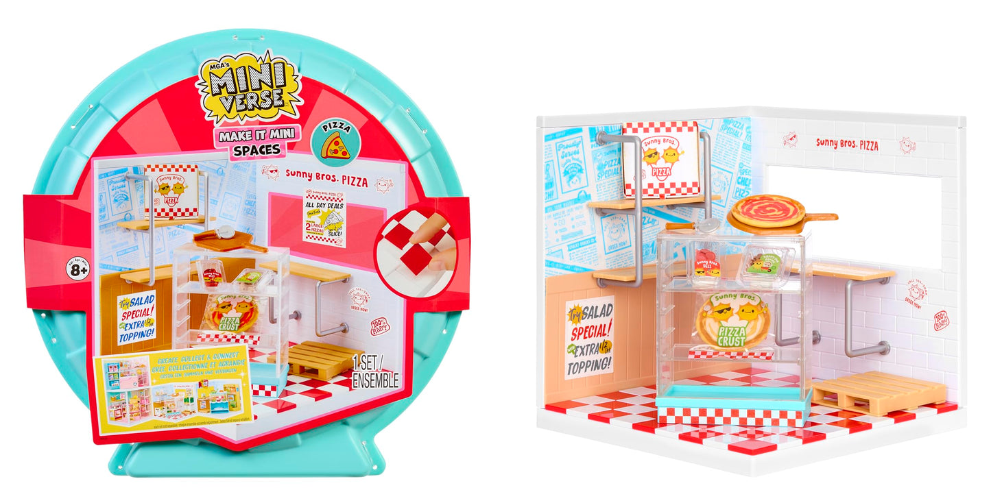 MGA's Miniverse Make It Mini Spaces: Pizza Shop & Ice Cream DIY Mini Worlds