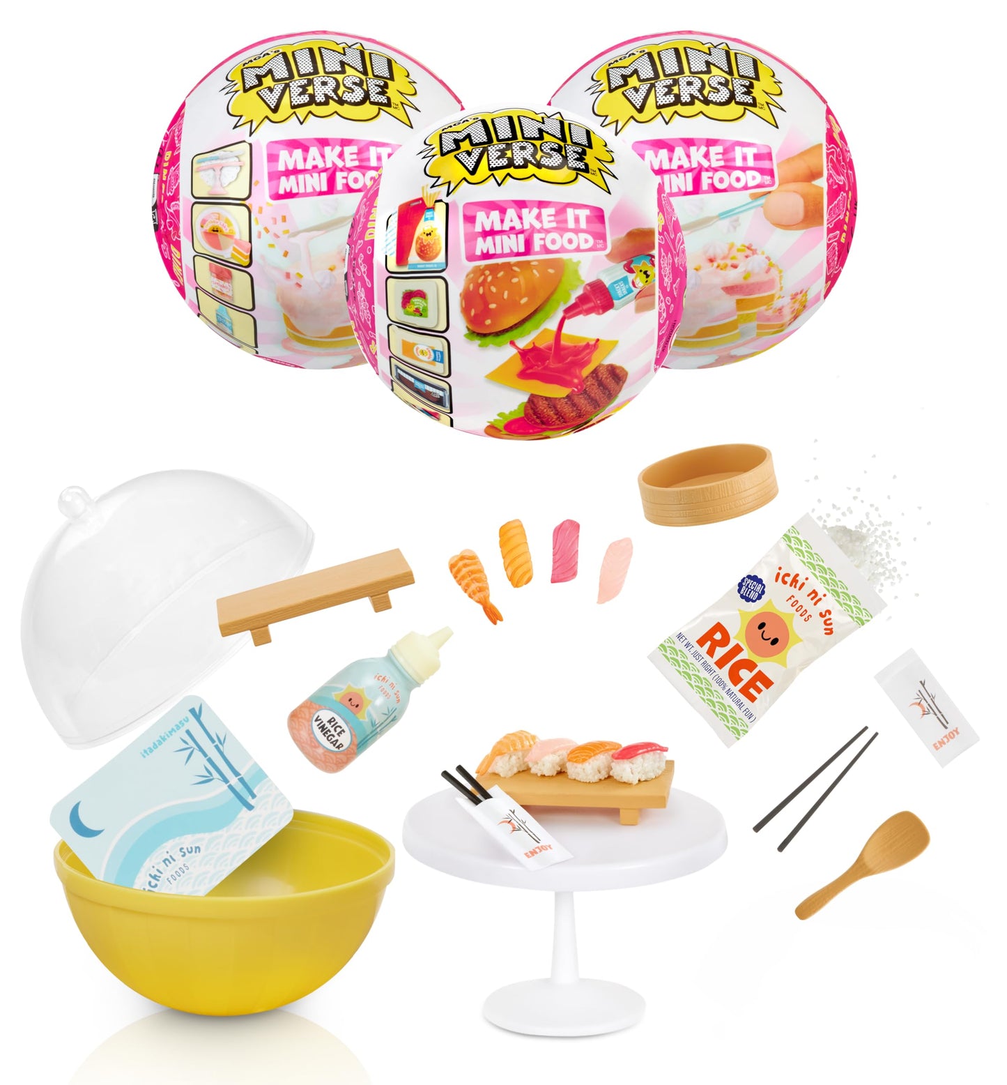 Make It Mini Food Diner Series 3 Sushi Restaurant Bundle (3 Pack) | MGA's Miniverse