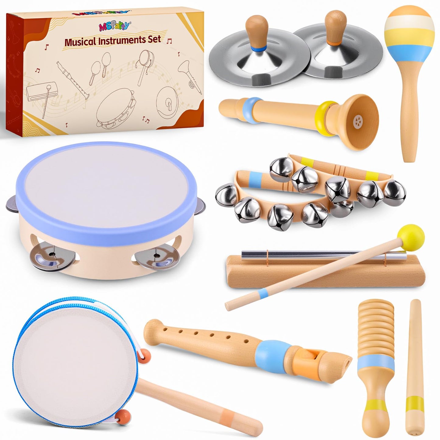 MGparty Baby Musical Instruments Set for Toddlers 1–3 | Montessori Wooden Music Toys