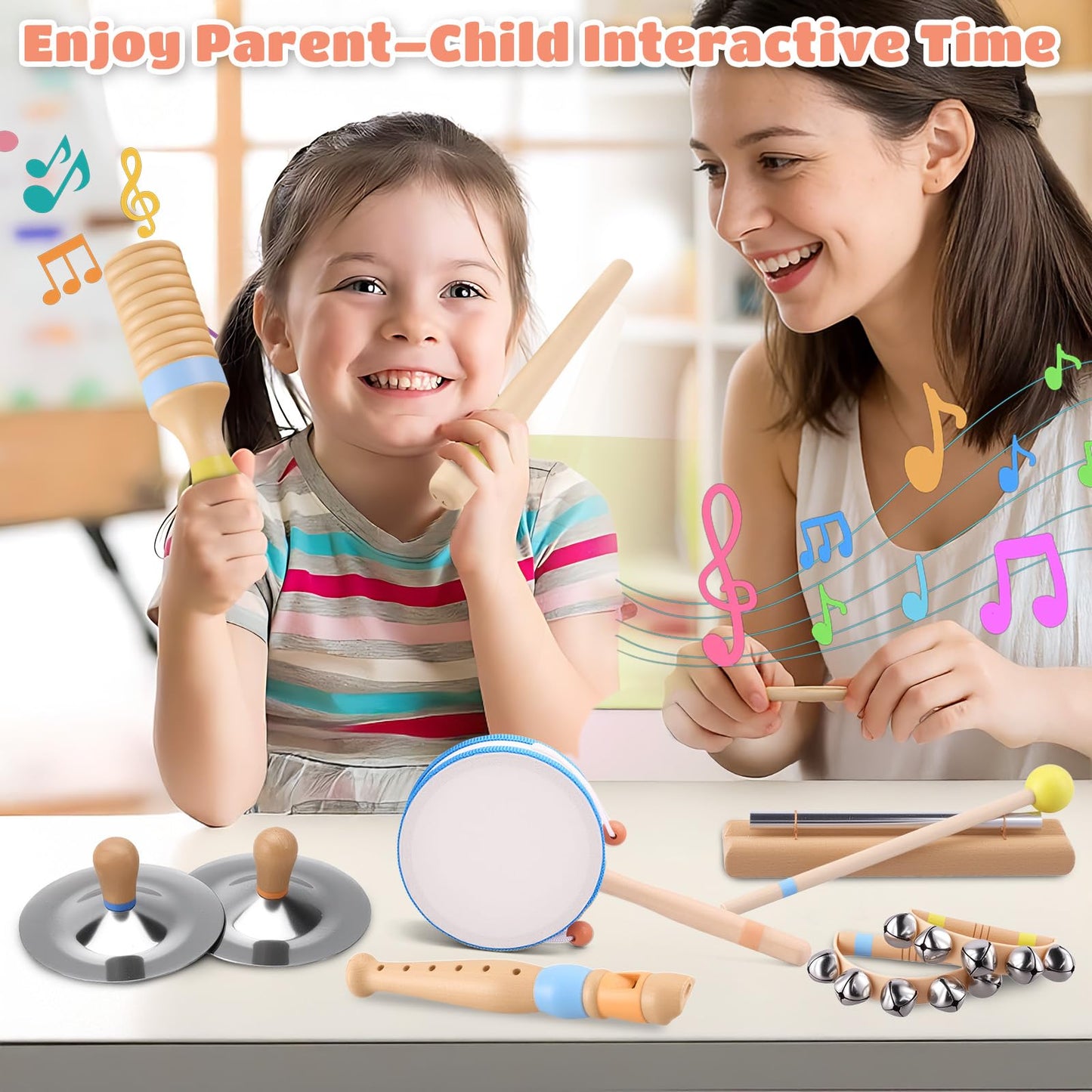 MGparty Baby Musical Instruments Set for Toddlers 1–3 | Montessori Wooden Music Toys