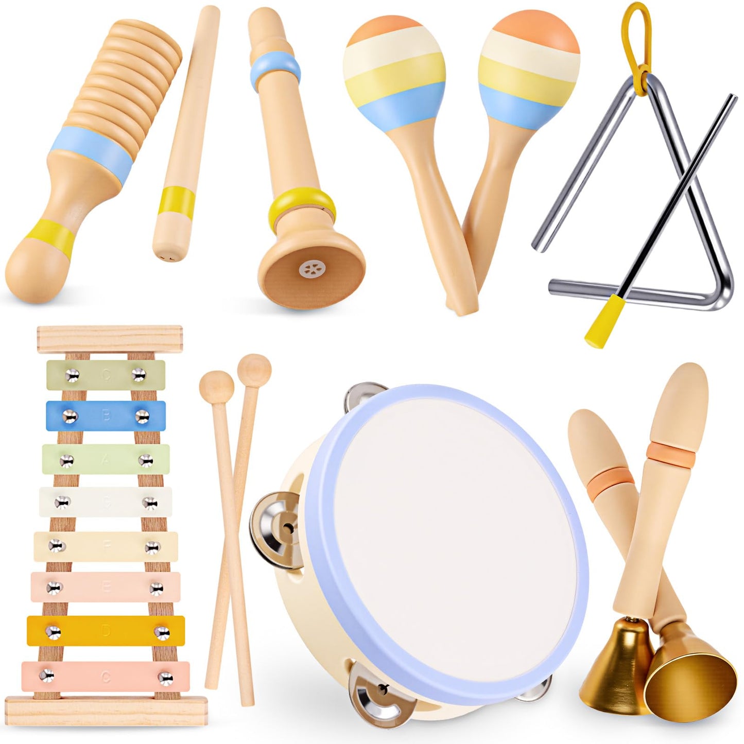 MGparty Baby Musical Instruments Set | Montessori Wooden Toys for Toddlers 1–3