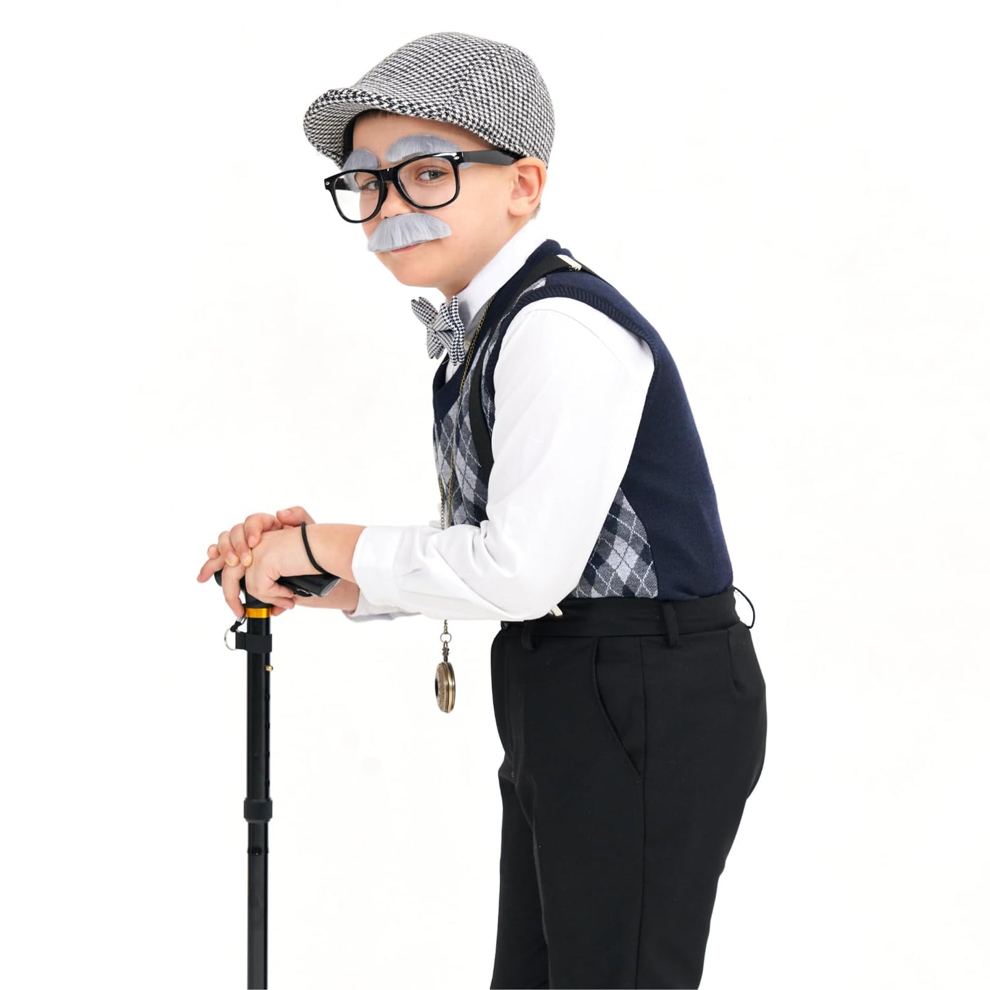 MGparty 100th Day Costume for Boys – Old Man Grandpa Cosplay Kit