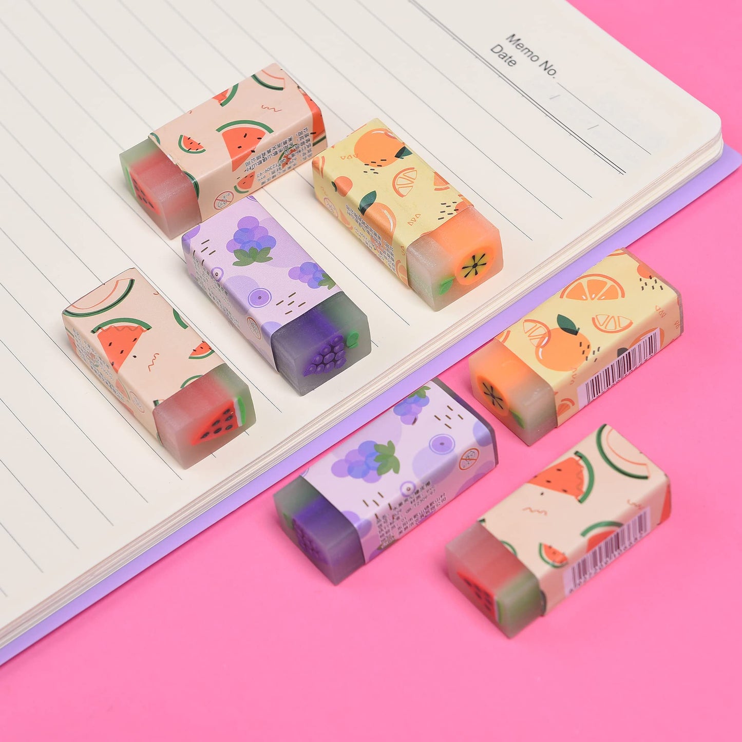 MGTECH 15Pcs Fruit Erasers for Kids – Fun Colorful Pencil Accessories